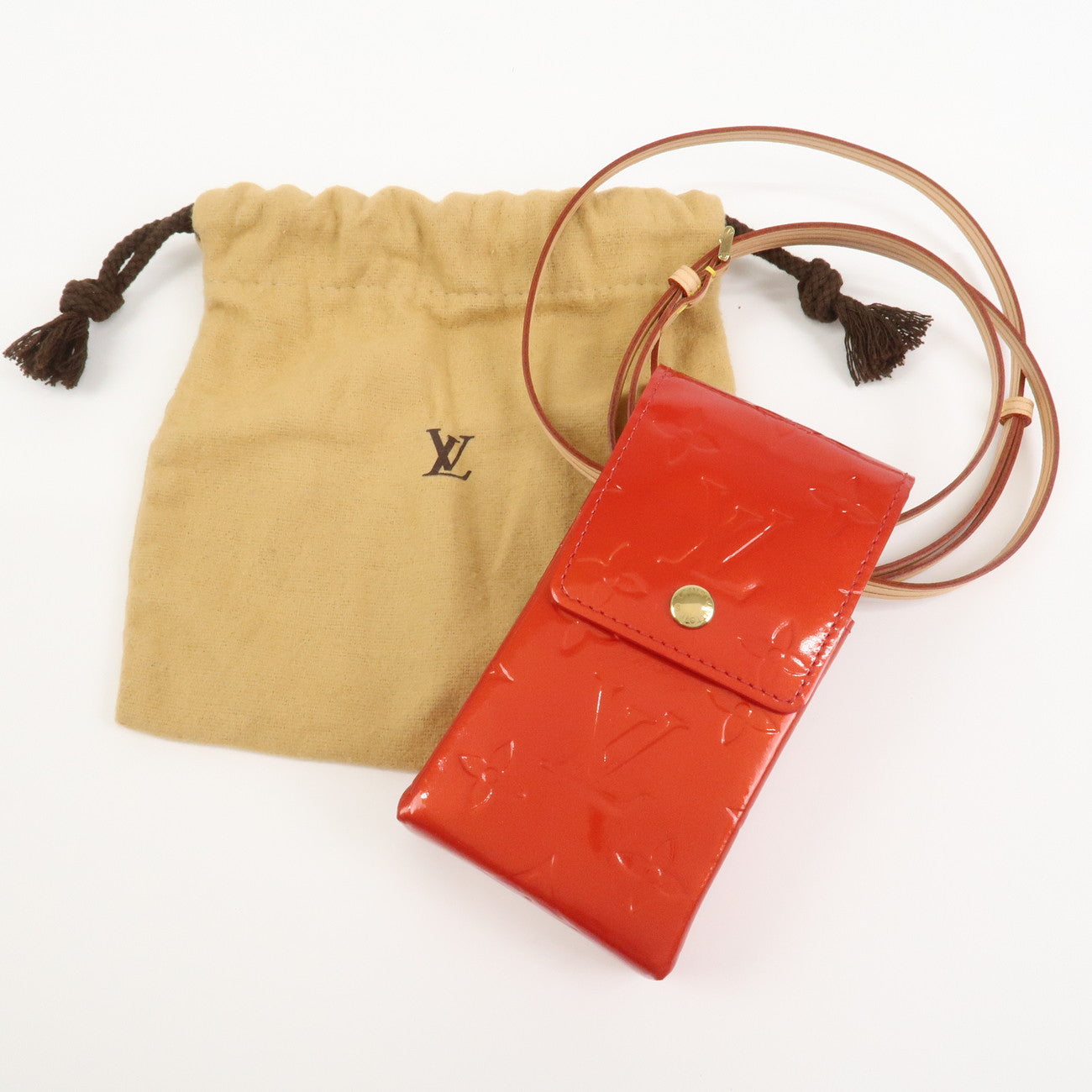 Louis Vuitton Monogram Vernis Green Cigarette Case Rouge M91155