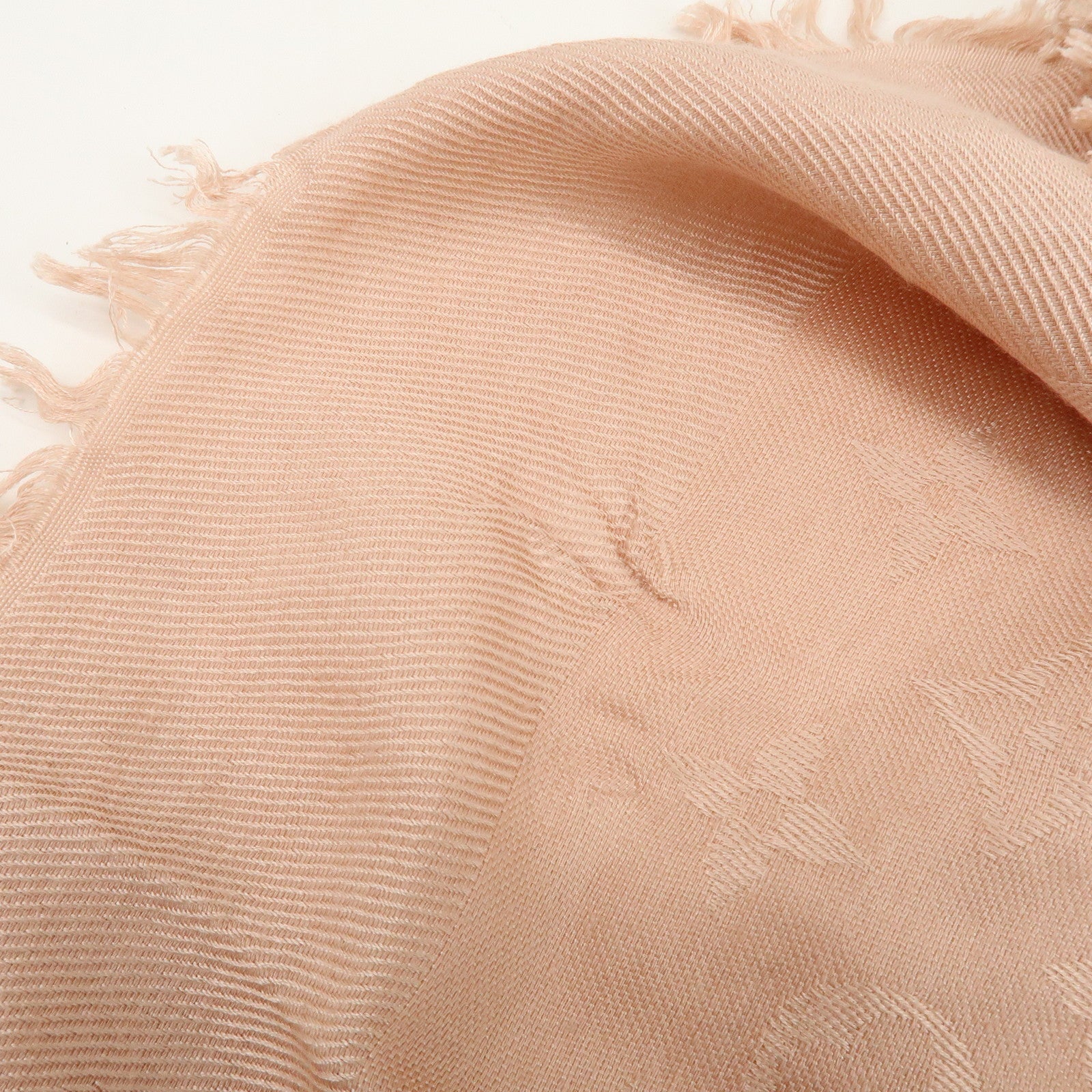 Louis Vuitton Monogram Silk Wook Scarf Shawl Pink 402336