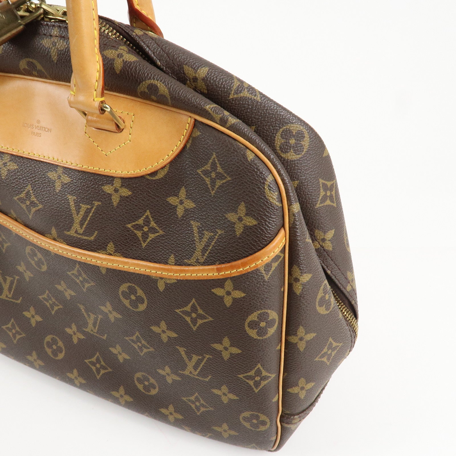 Louis Vuitton Monogram Deauville Hand Bag Brown M47270 Used