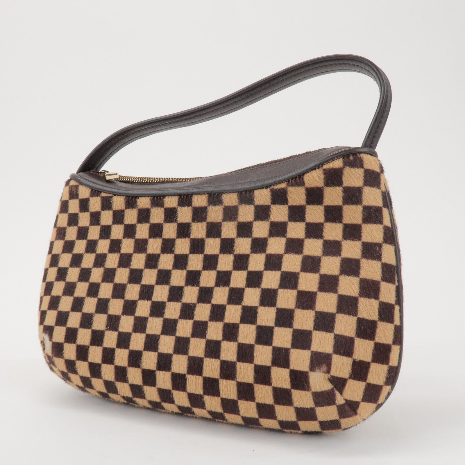 Louis Vuitton Damier Sauvage Tiger Hair Calf Hand Bag Brown M92132