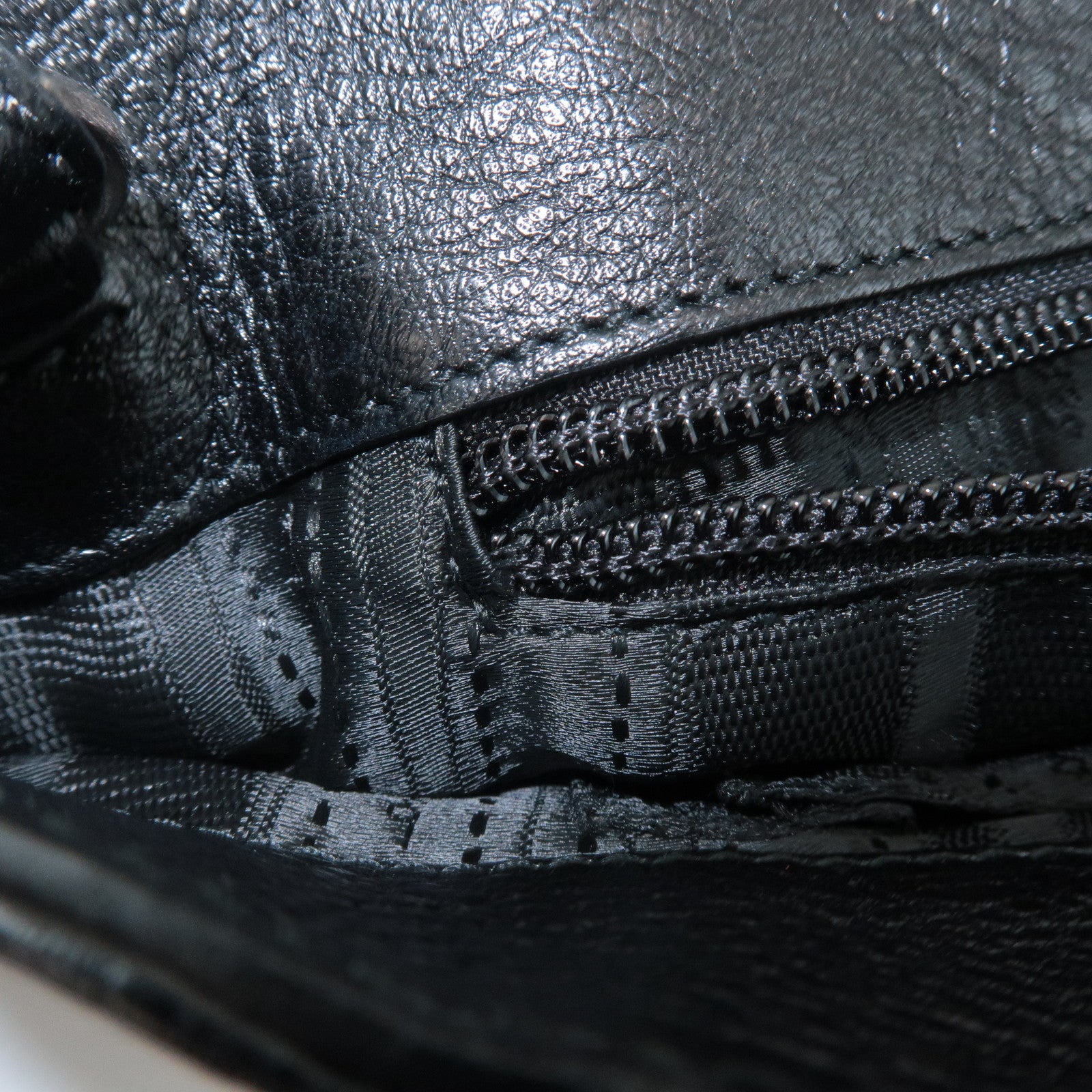 Ferragamo Gancini Leather 3Way Shoulder Bag Hand Bag Black Silver HDW Used