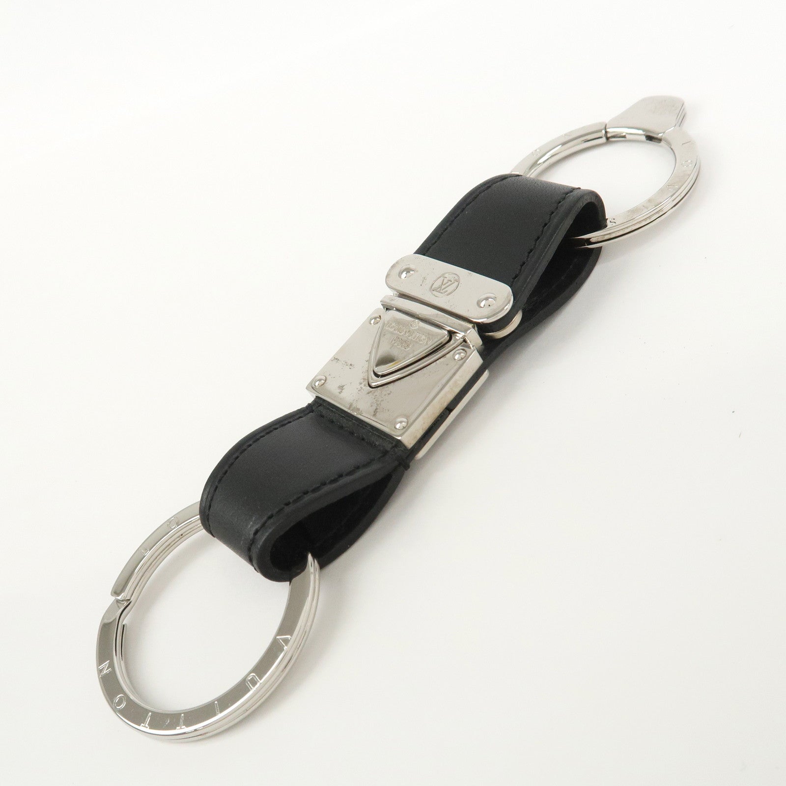 Louis Vuitton Porte Cles Valle Key Ring Key Chain Black M85034