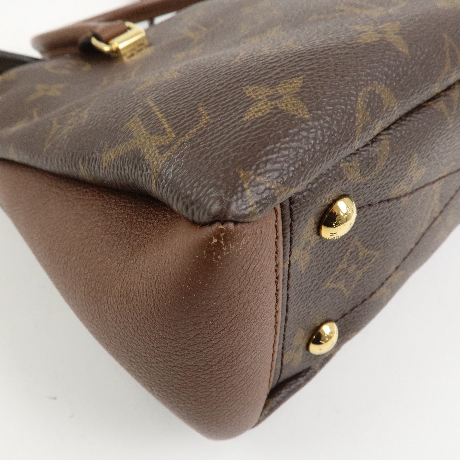 Louis Vuitton Monogram Pallas BB 2Way Bag Hand Bag Brown M43235