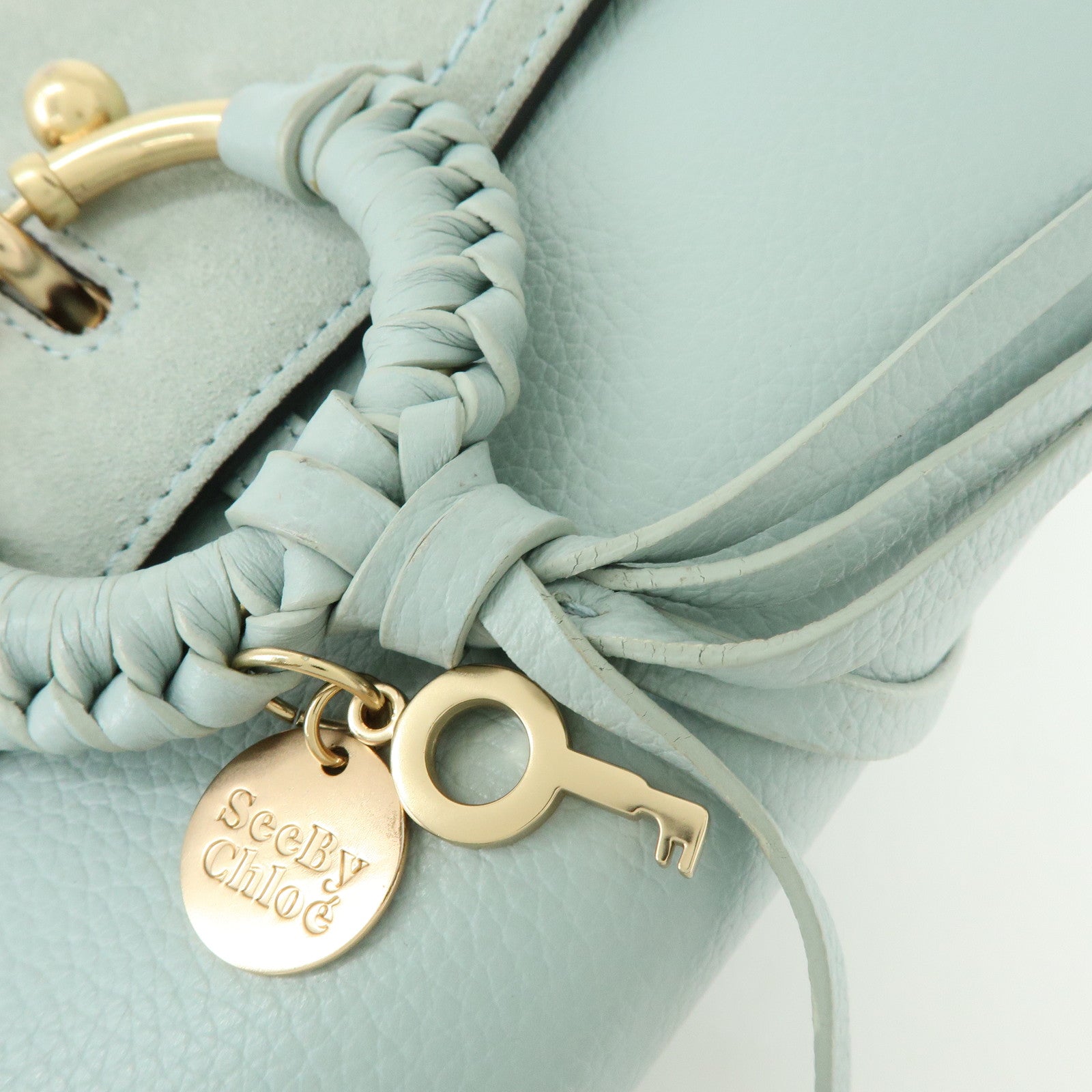 Chloe See By Chloe Leather 2Way Bag Shoulder Bag Light Blue