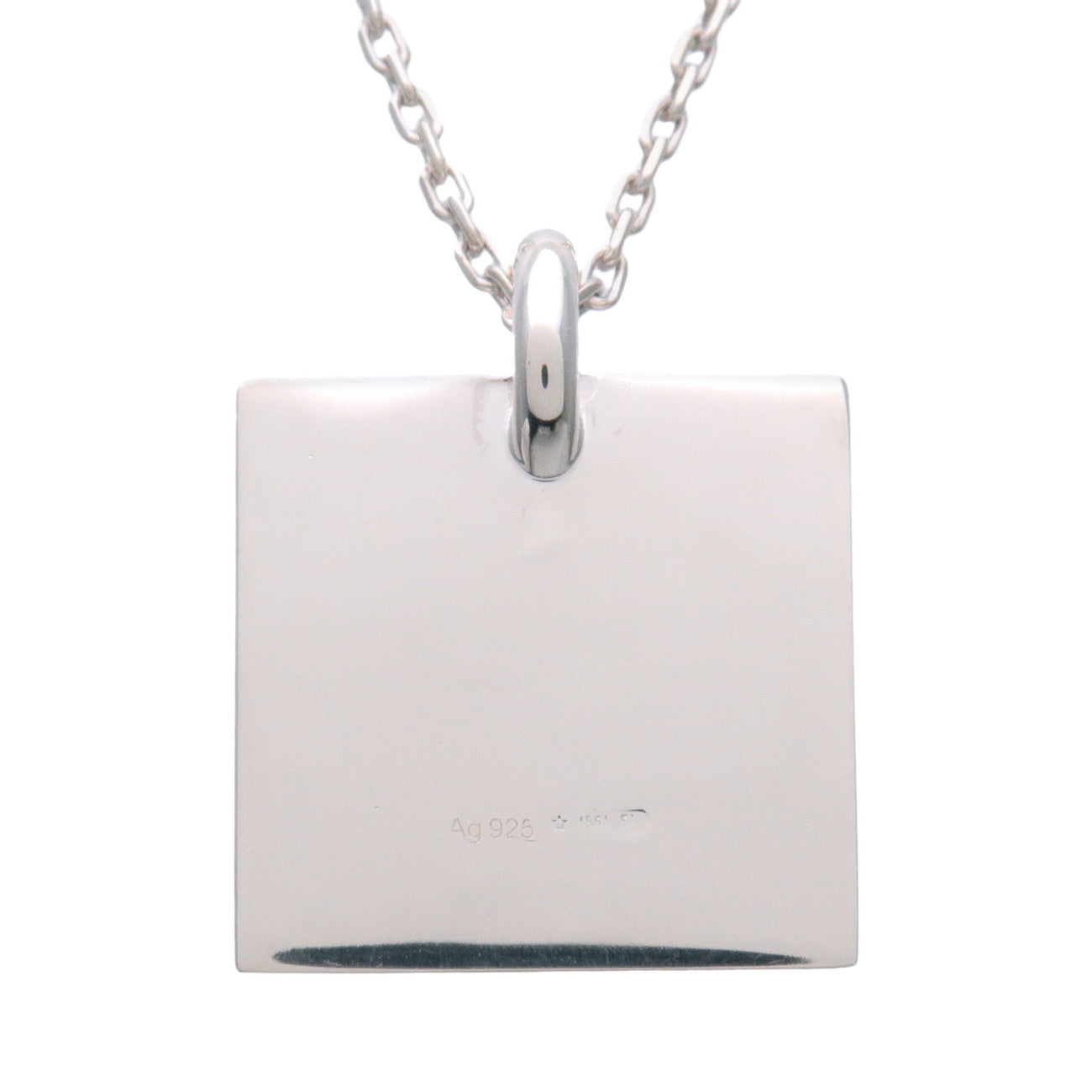 GUCCI Logo Plate Necklace SV925 Silver