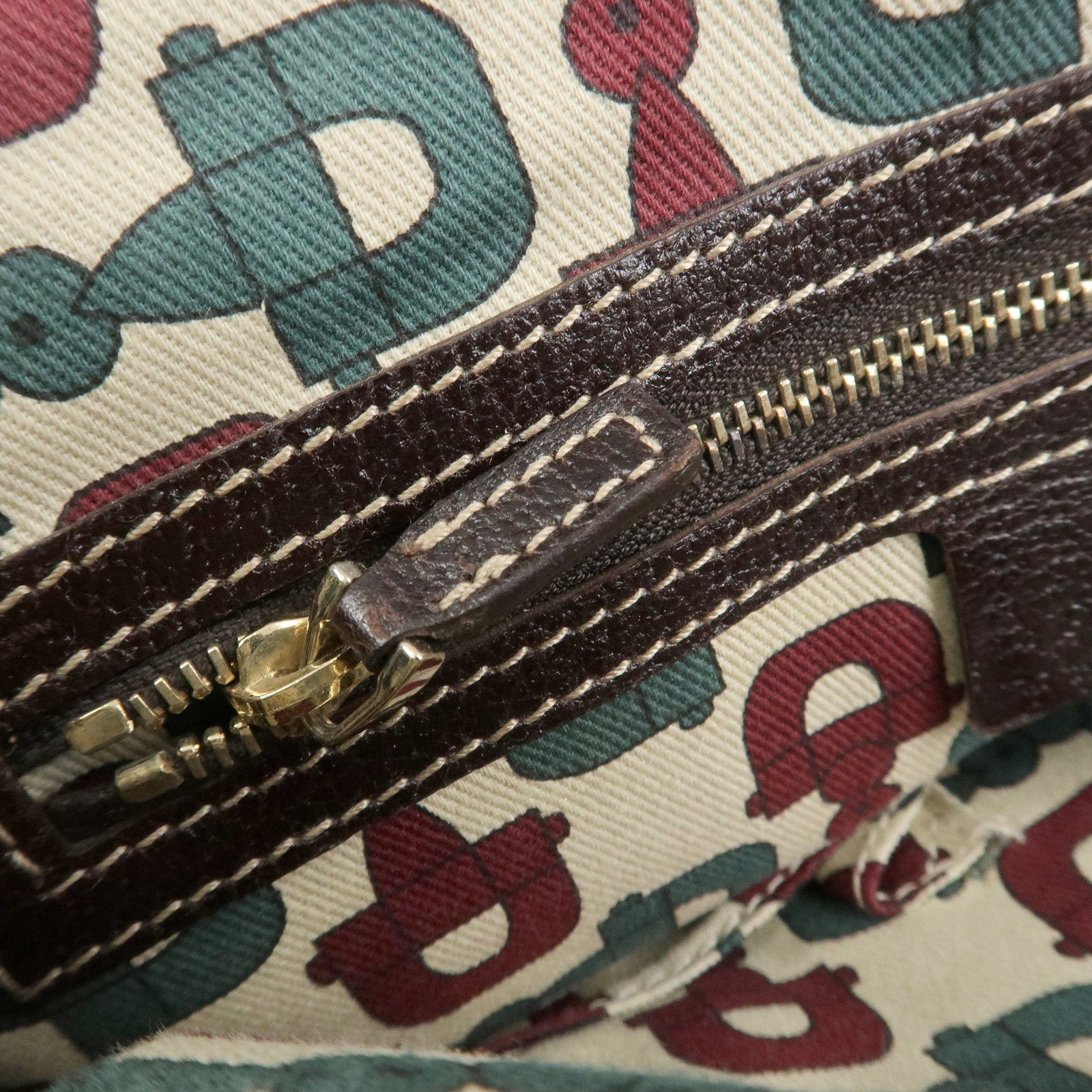 GUCCI GG Monogram Suede Leather Tote Bag Brown 153361