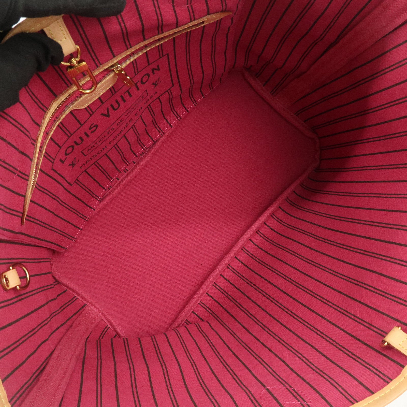 Louis Vuitton Monogram Neverfull MM Tote Bag Pivoine M41178