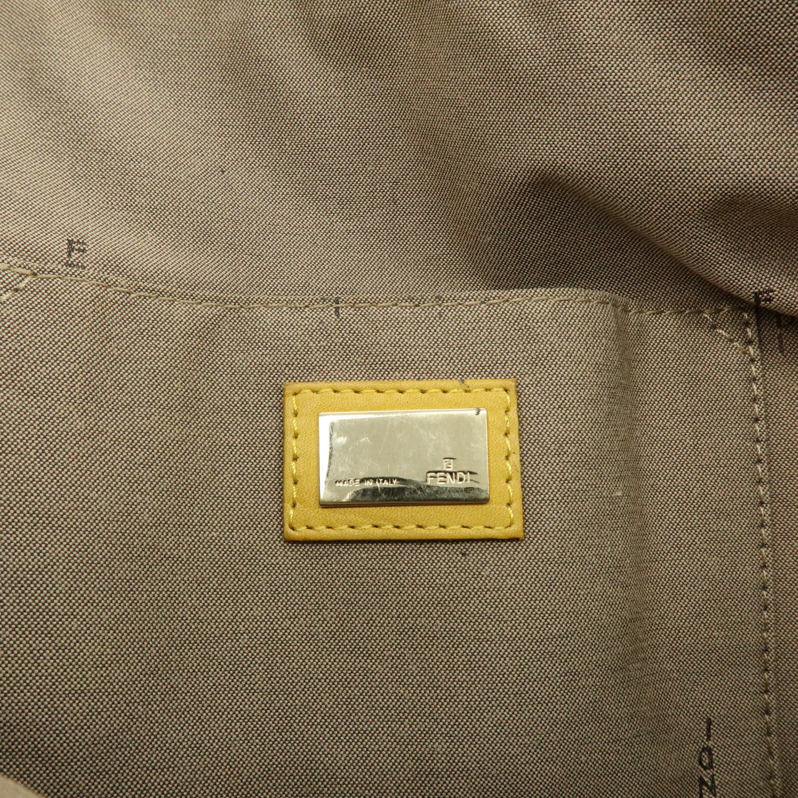 FENDI Zucca Canvas Leather Tote Bag Hand Bag Yellow Beige 8BN141MZH