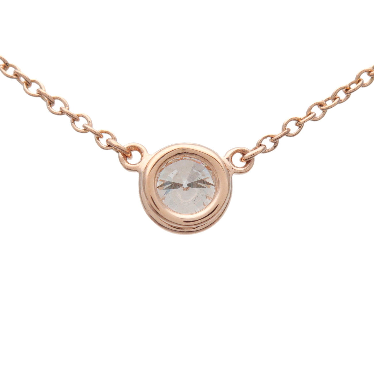 Tiffany & Co By The Yard 1P Diamond Necklace K18 750PG Rose Gold