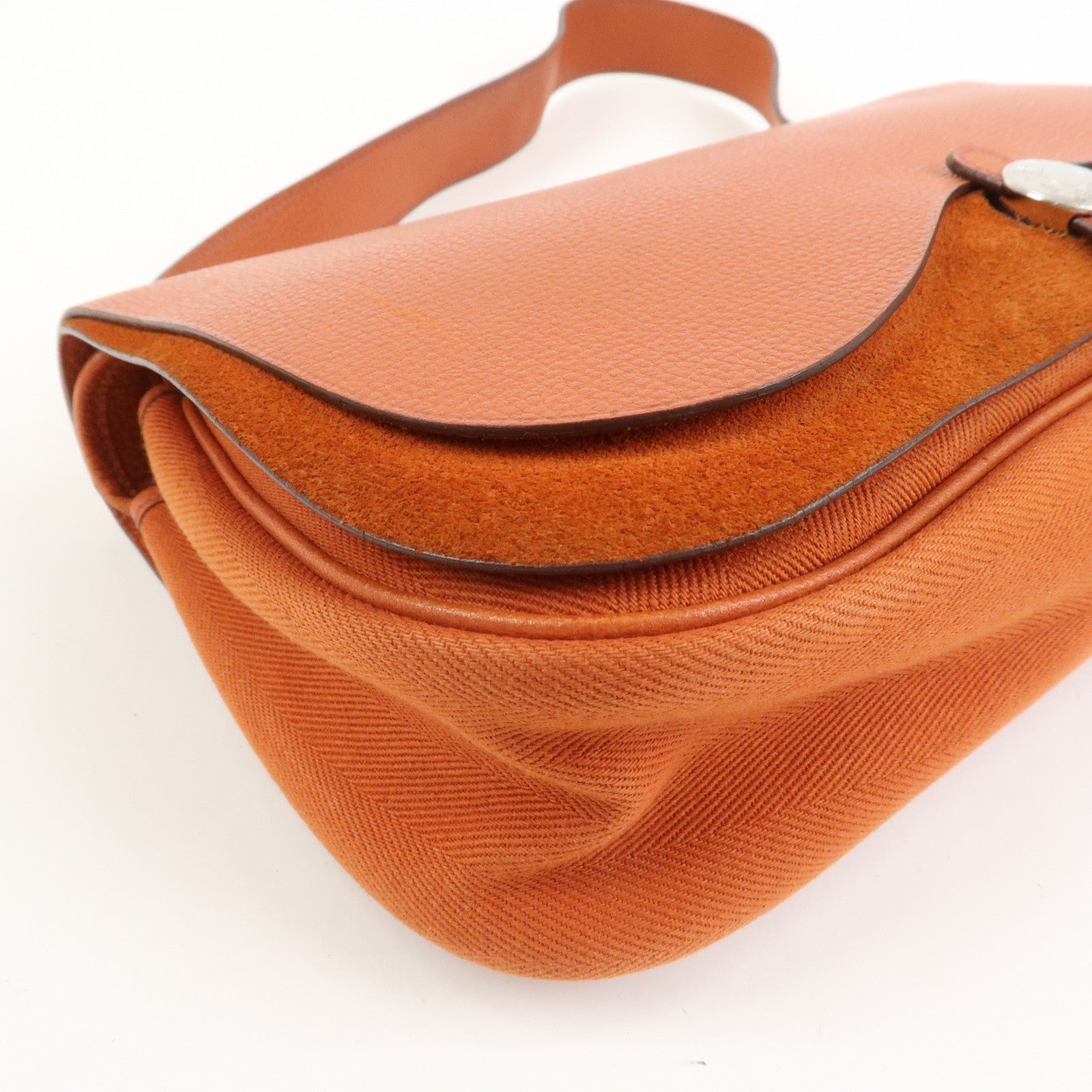 HERMES Sac Colorado MM Toile H Leather □I Stamped Shoulder Bag