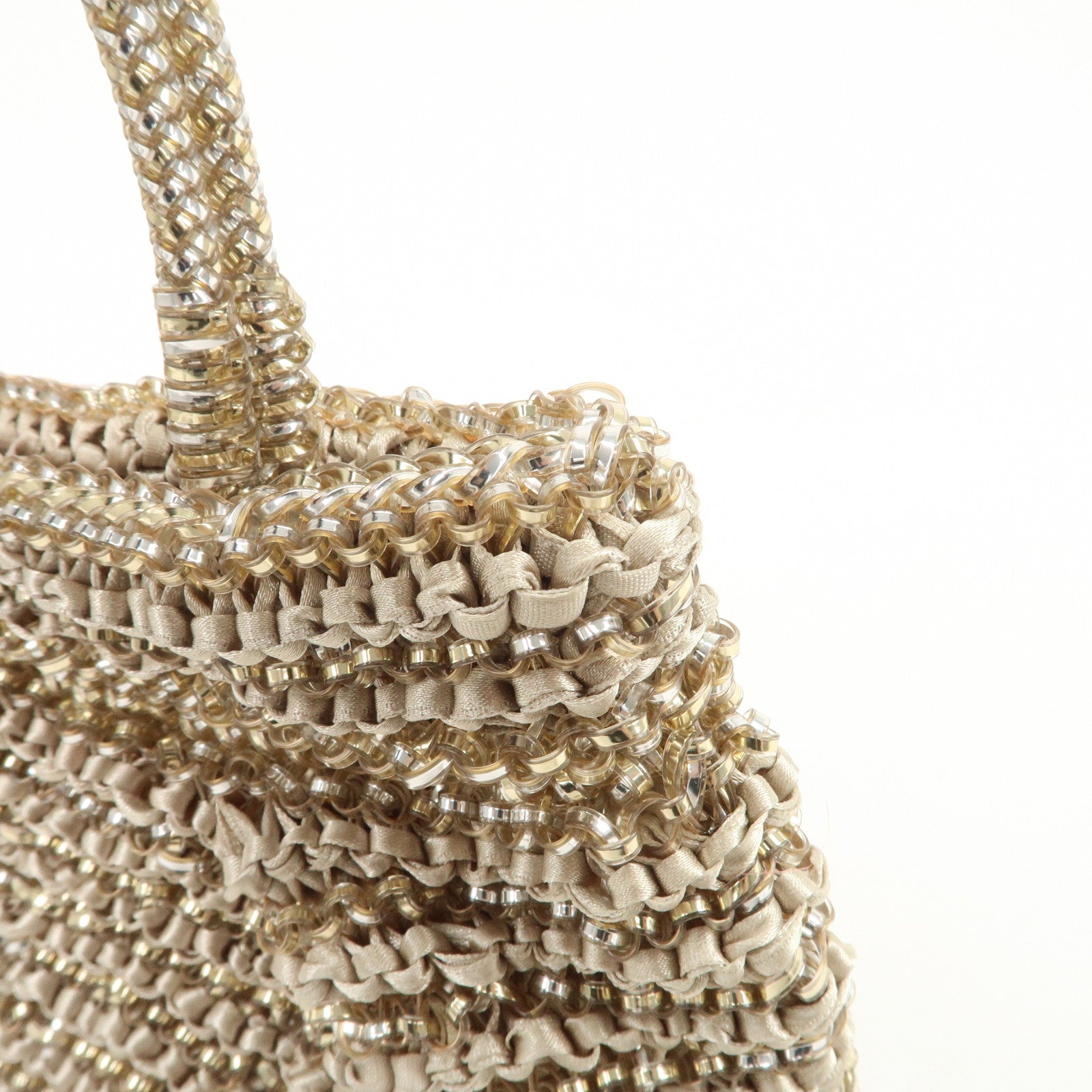ANTEPRIMA Wire Bag PVC 2Way Bag Hand Bag Shoulder Bag Beige