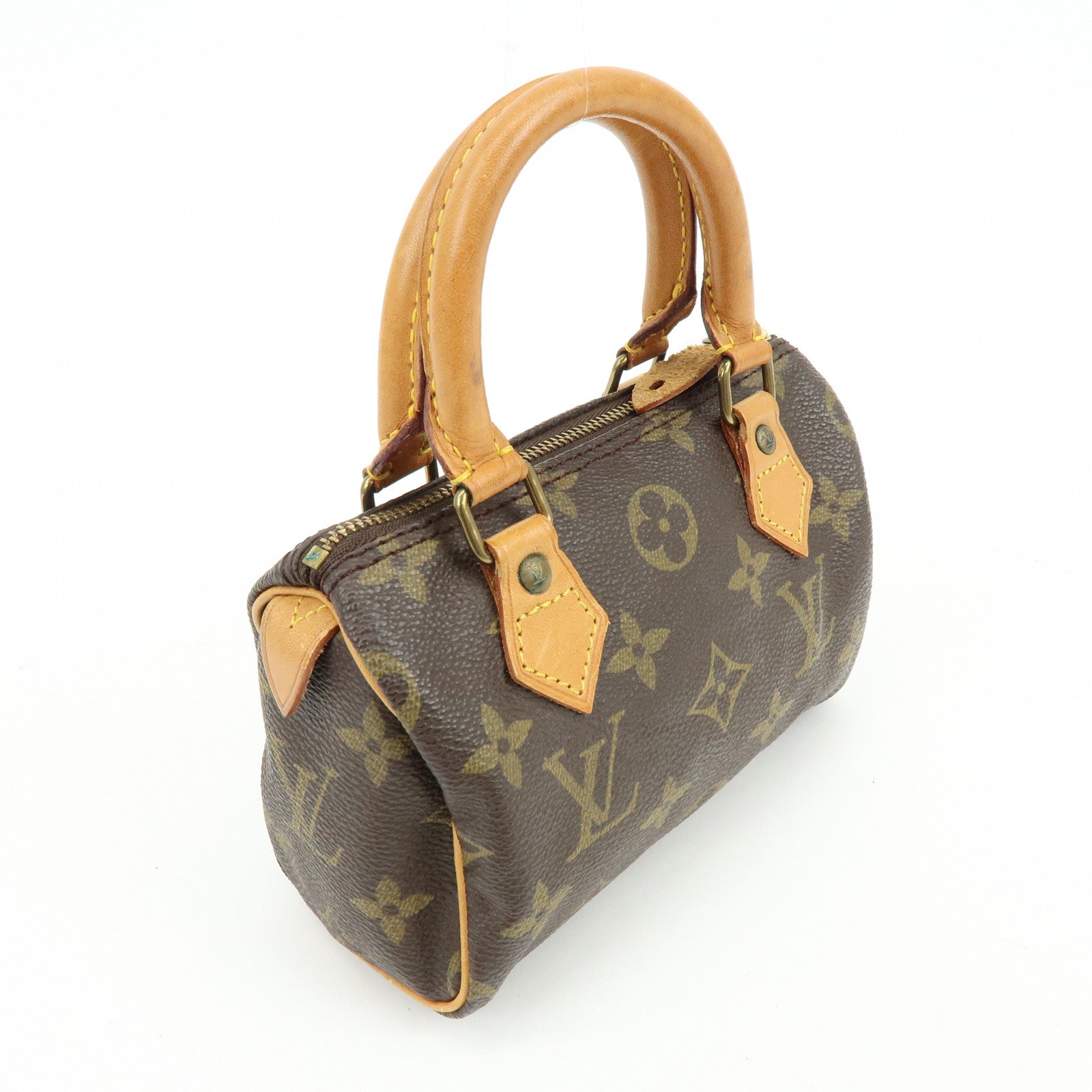 Louis Vuitton Monogram Mini Speedy Hand Bag Brown M41534