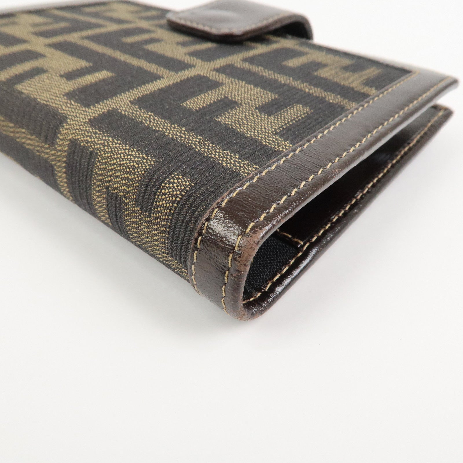 FENDI Zucca Canvas Leather Agenda Planner Cover Brown 30153