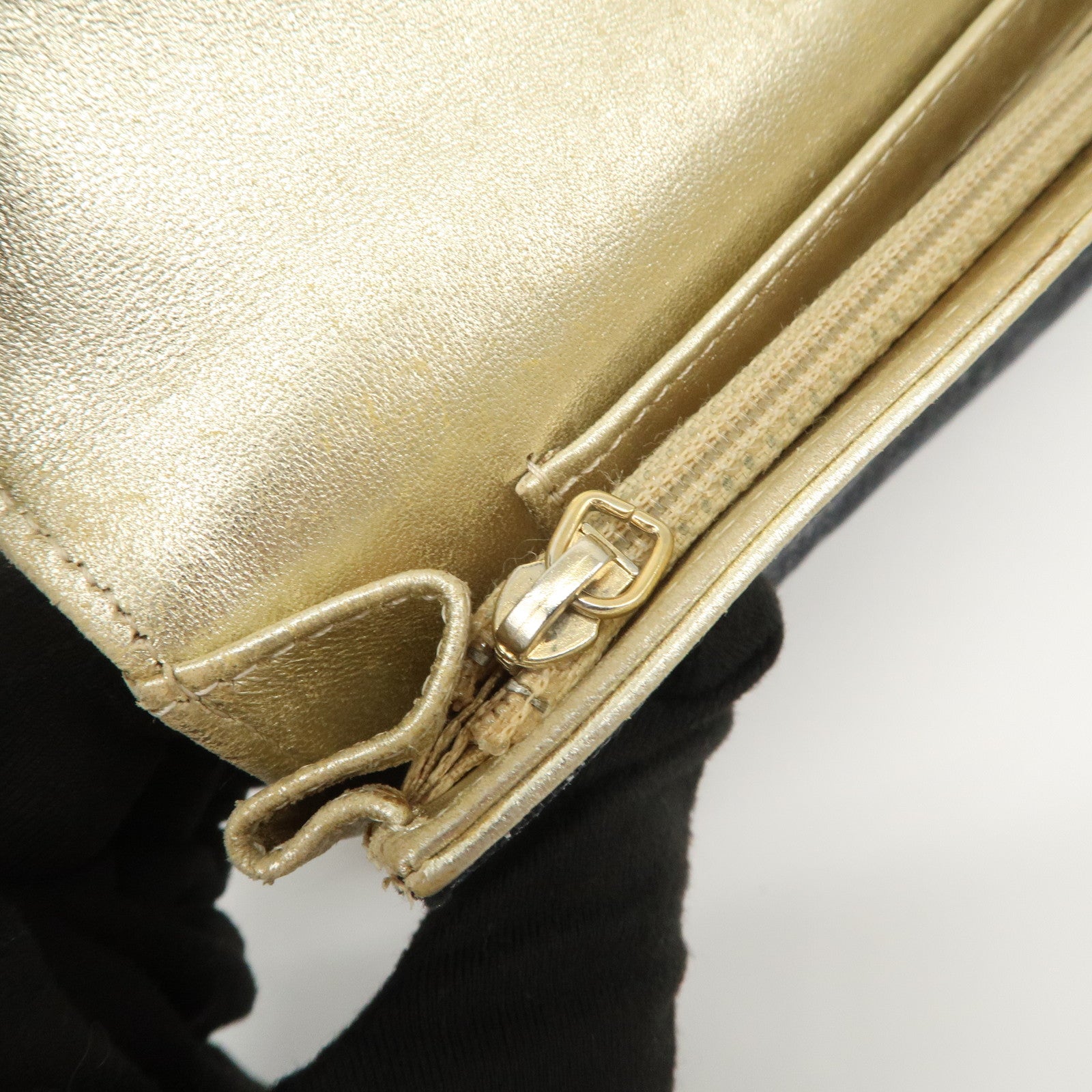 CHANEL COCO Mark Denim Bi-fold Compact Wallet Blue A31991