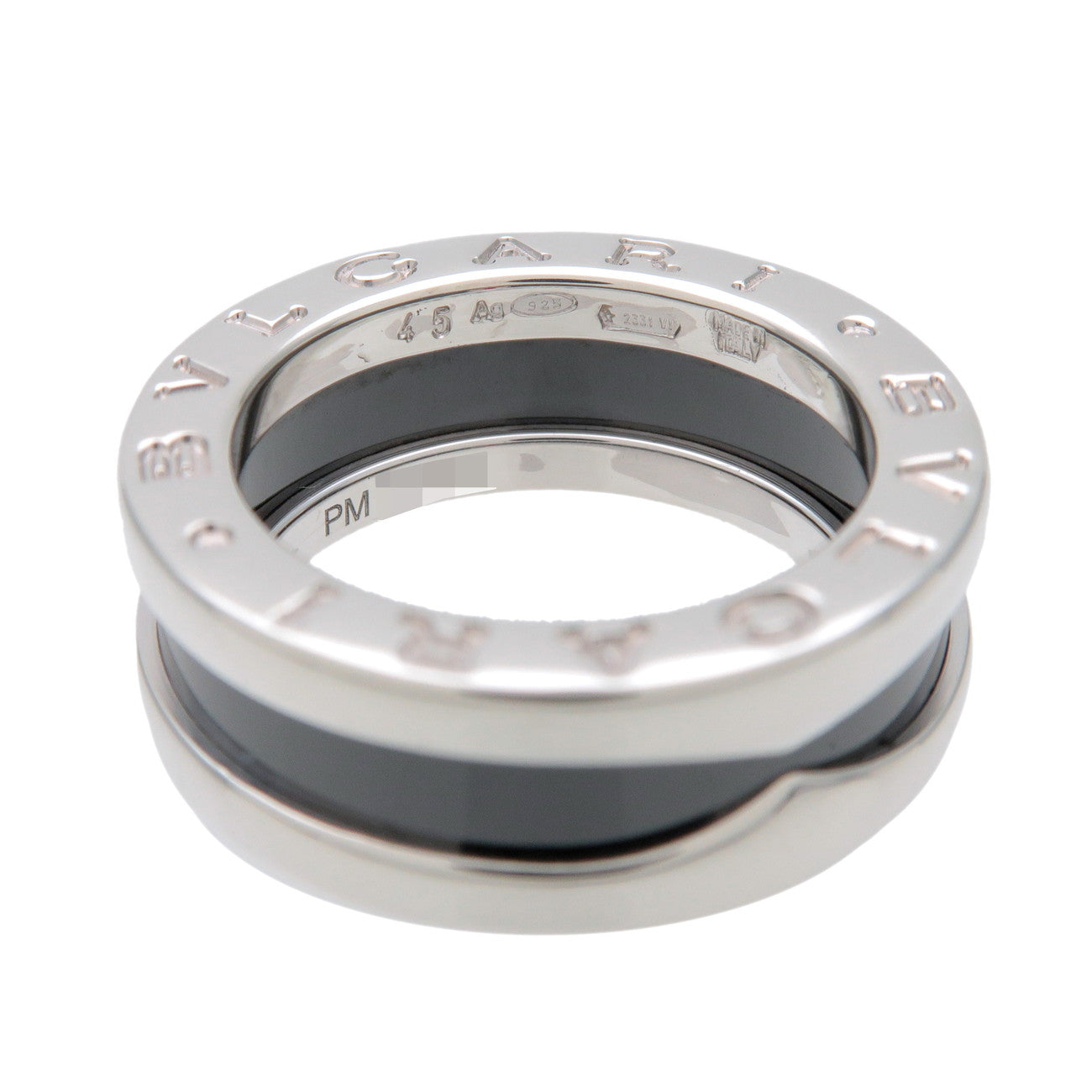 BVLGARI B-Zero1 Save the Children Ring SV925 Black Ceramic #45 US3