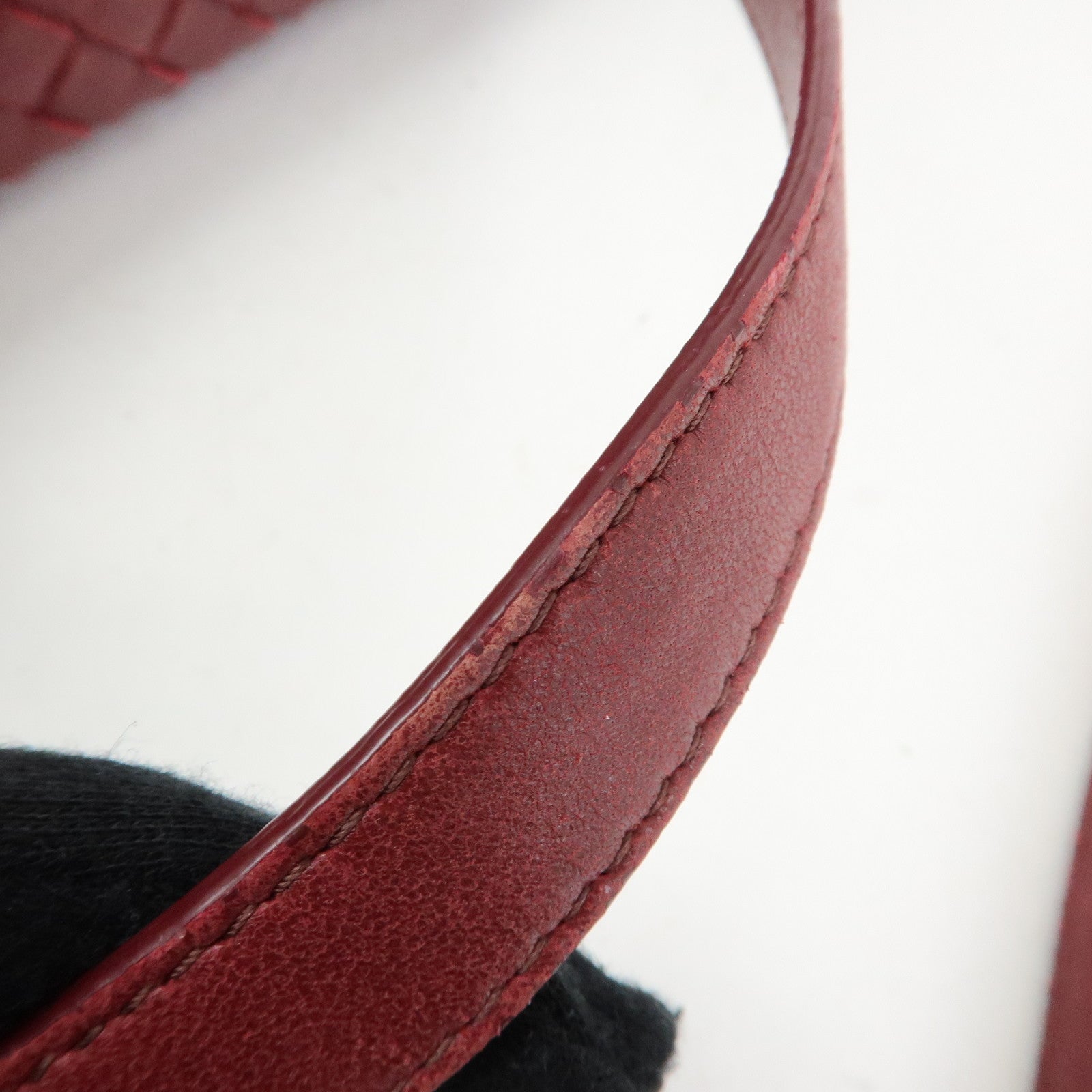 BOTTEGA VENETA Intrecciato Leather Shoulder Bag Bordeaux