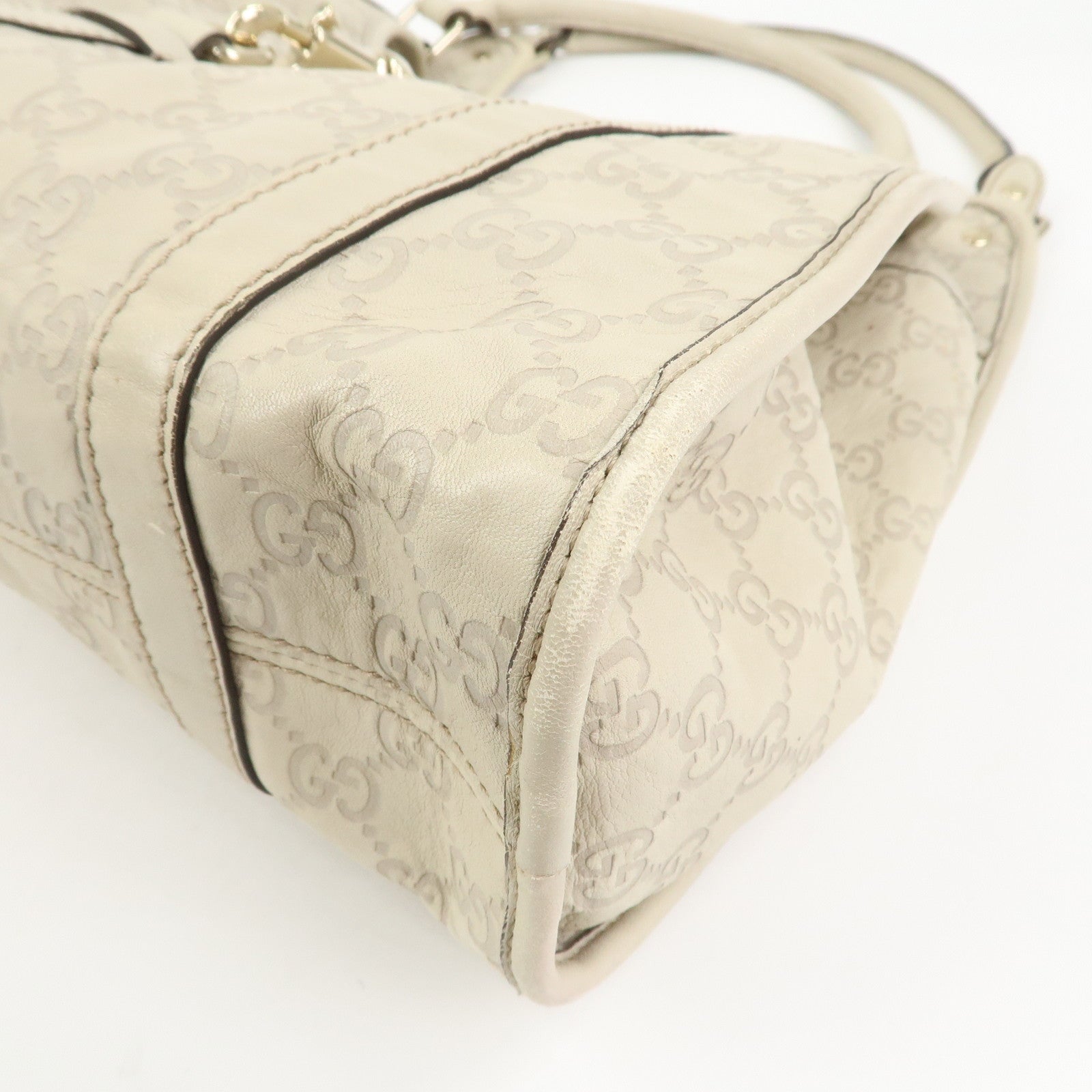 GUCCI Guccissima Leather Shoulder Bag Hand Bag Ivory 203494