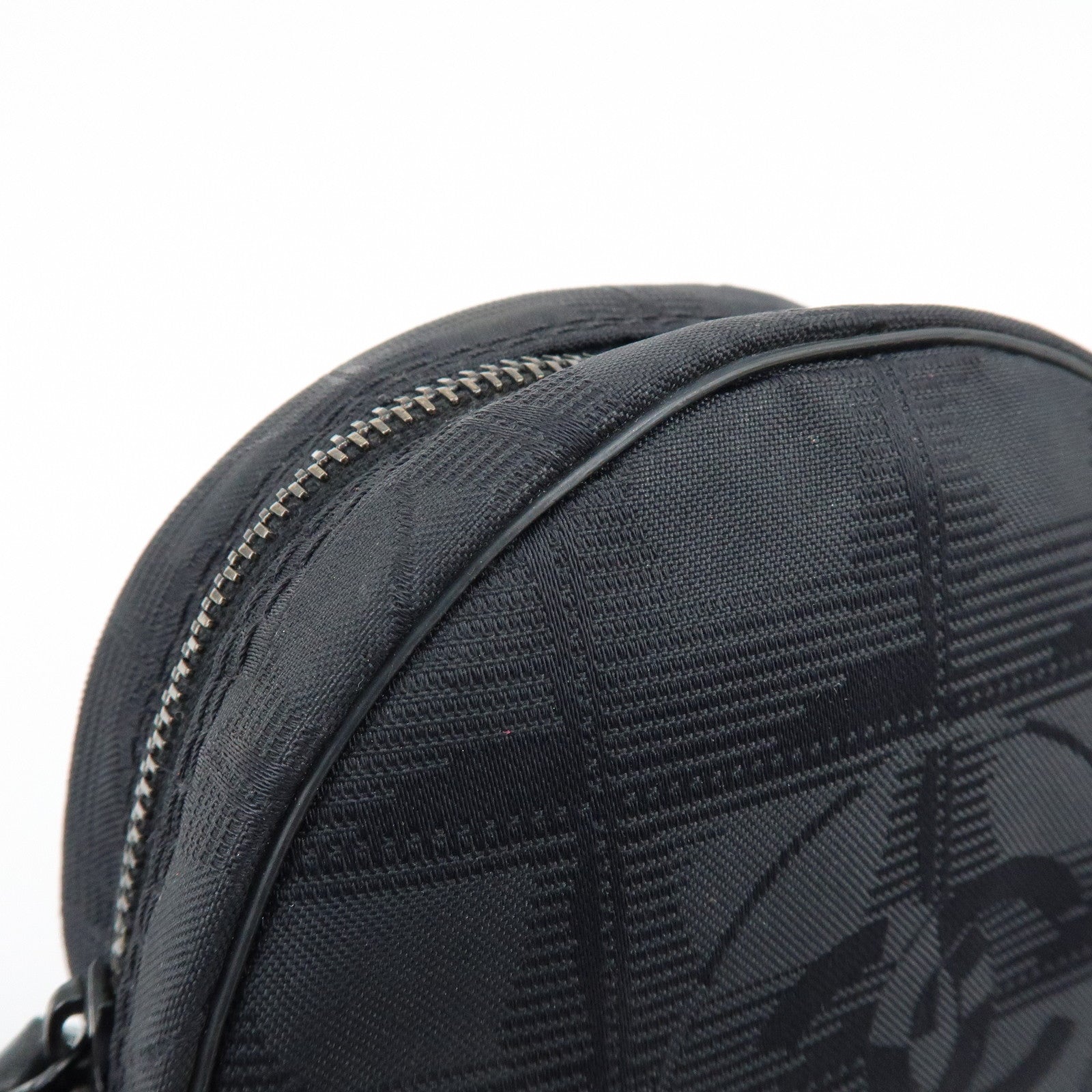 CHANEL New Travel Line Nylon Jacquard Leather Cosmetic Pouch Black