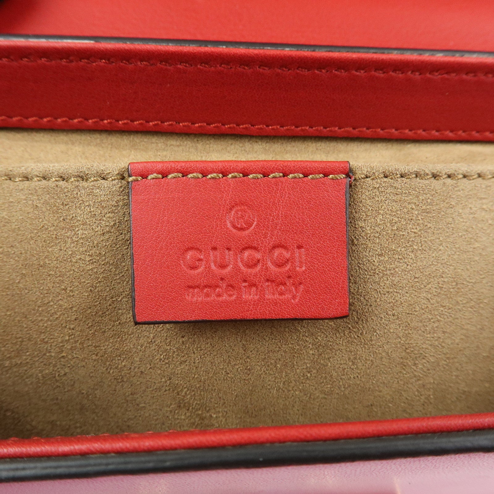 GUCCI Leather Chain Shoulder Bag Crossbody Bag Pink Red 409487