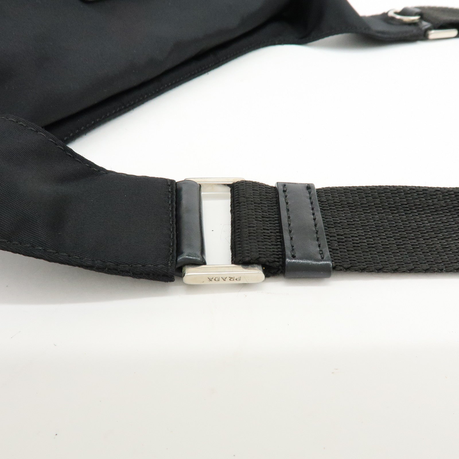 PRADA Triangle Logo Nylon Shoulder Bag Crossbody Bag Black