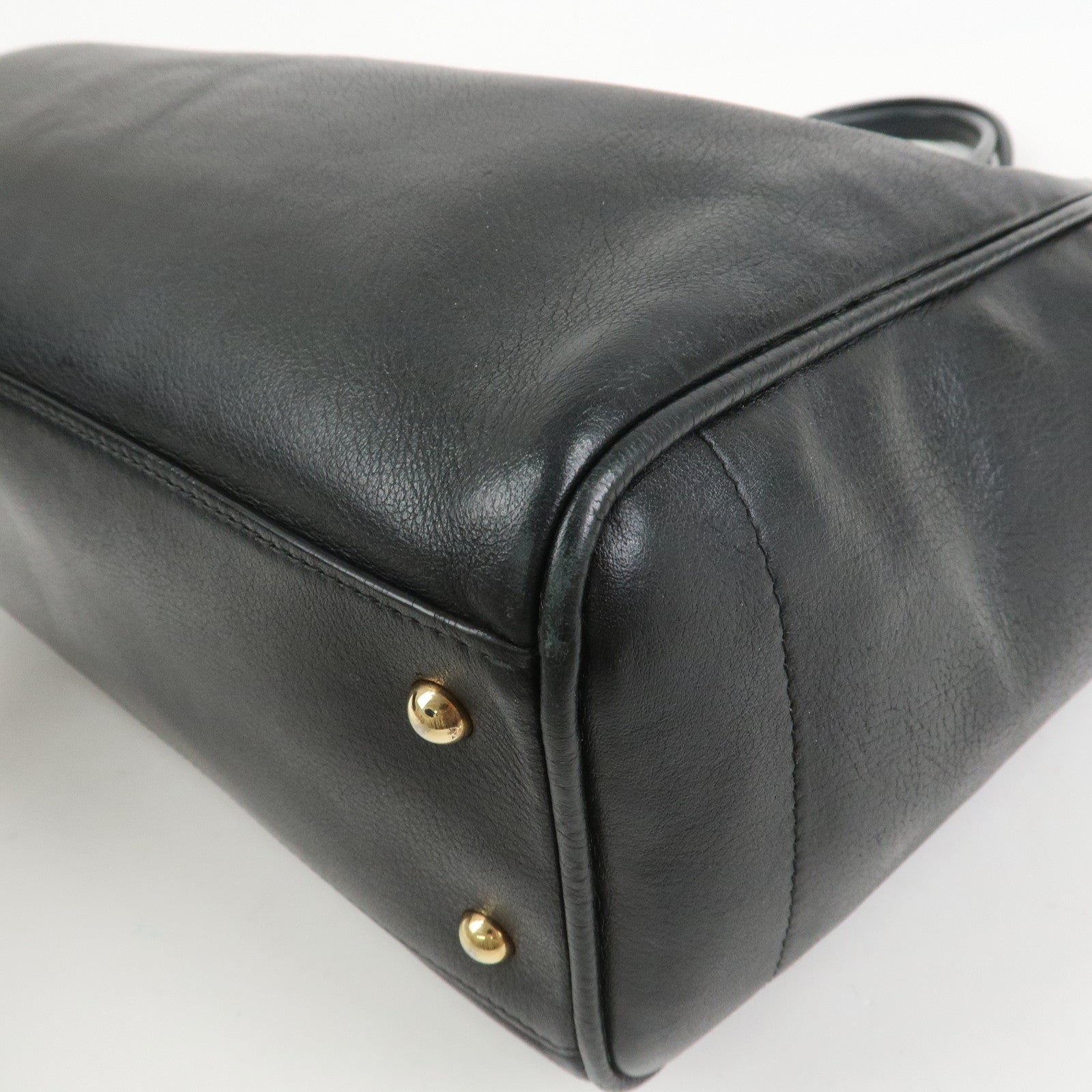 LOEWE Heritage Calf Leather Tote Bag Hand Bag Black