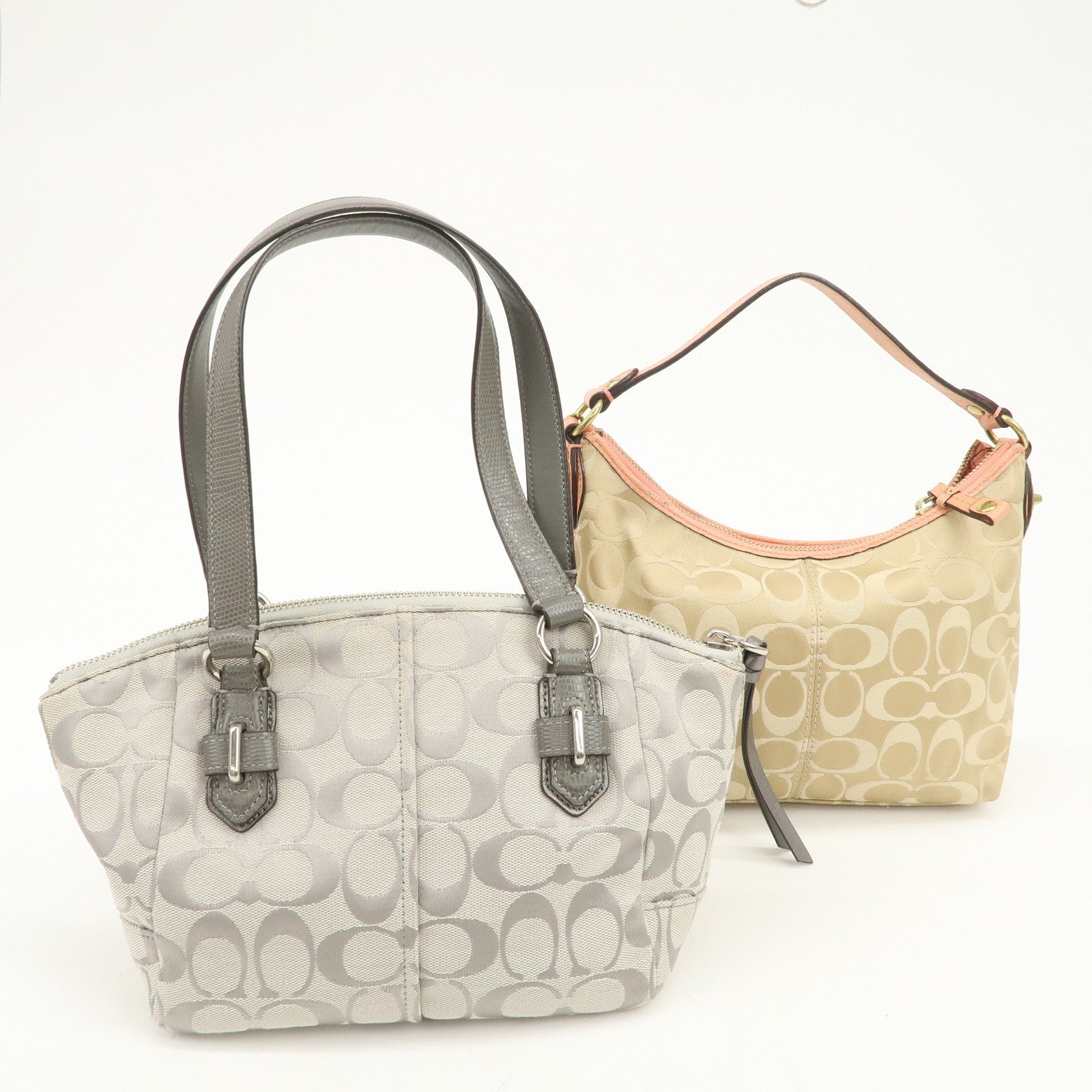 COACH Signature Canvas Leather Set of 2 Shoulder Bag Hand Bag