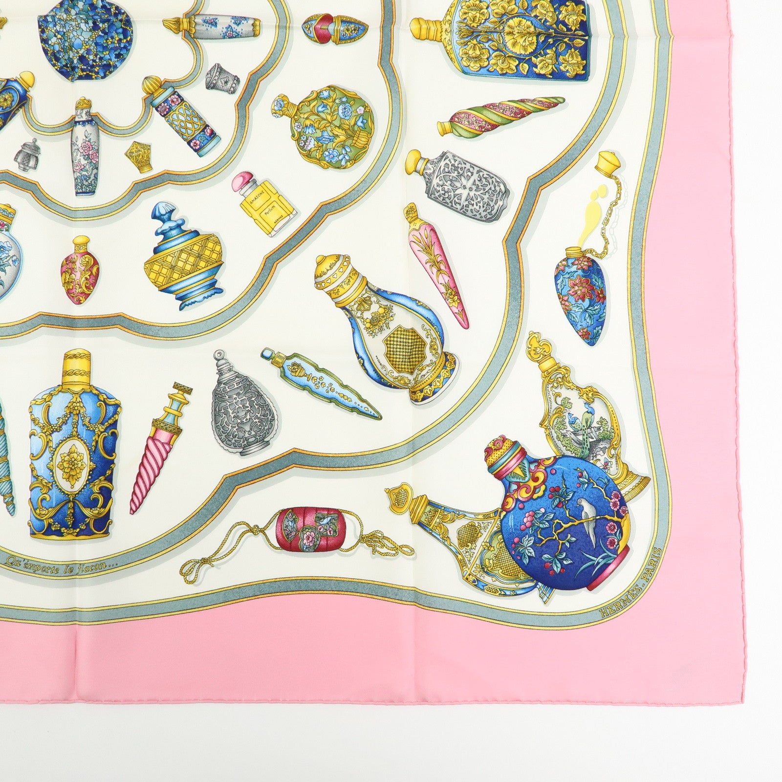 HERMES Carre 90 Silk 100% Pourvu qu'on ait l'ivresse Scarf Pink