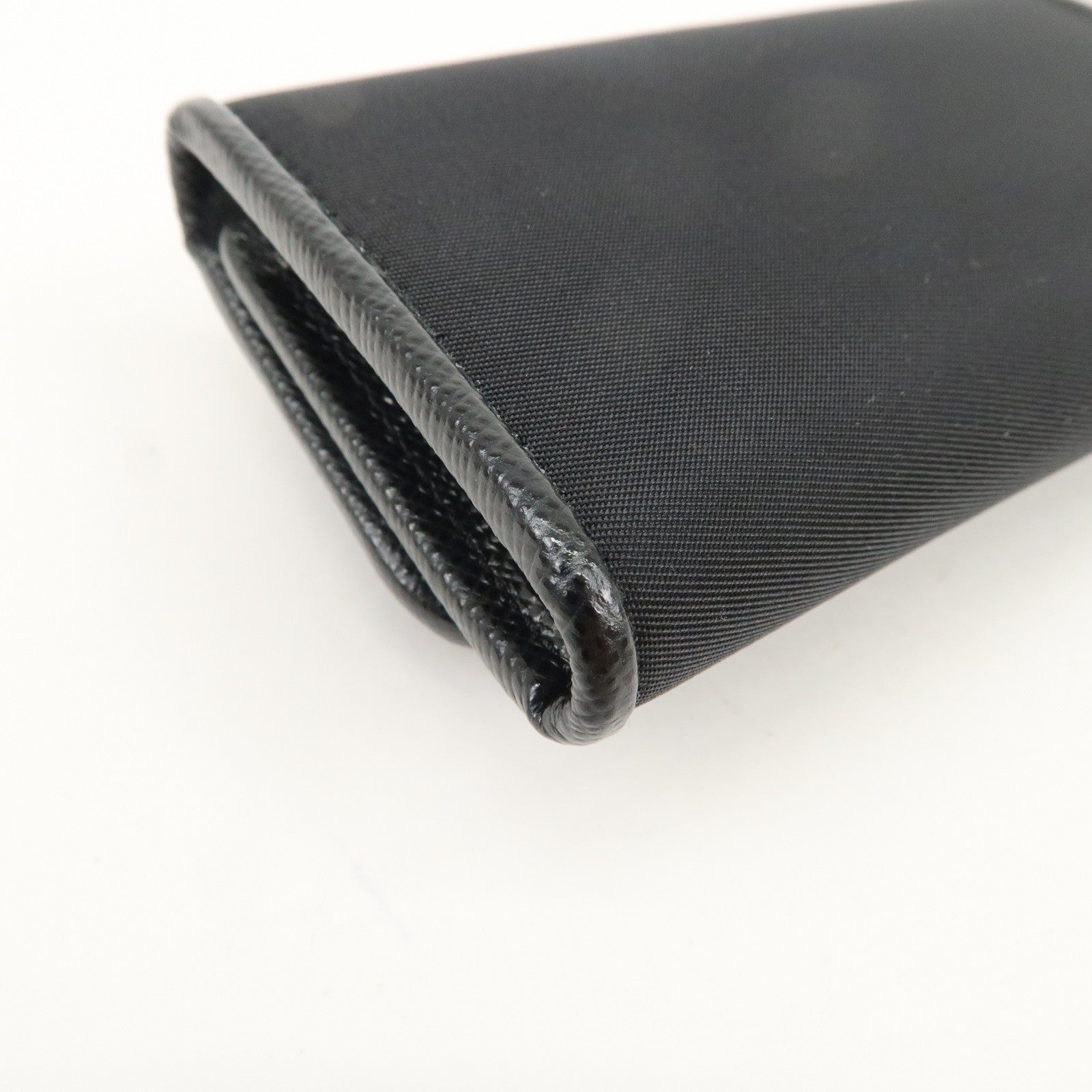 PRADA Triangle Logo 6 Rings Key Case Key Holder Black 1PG222