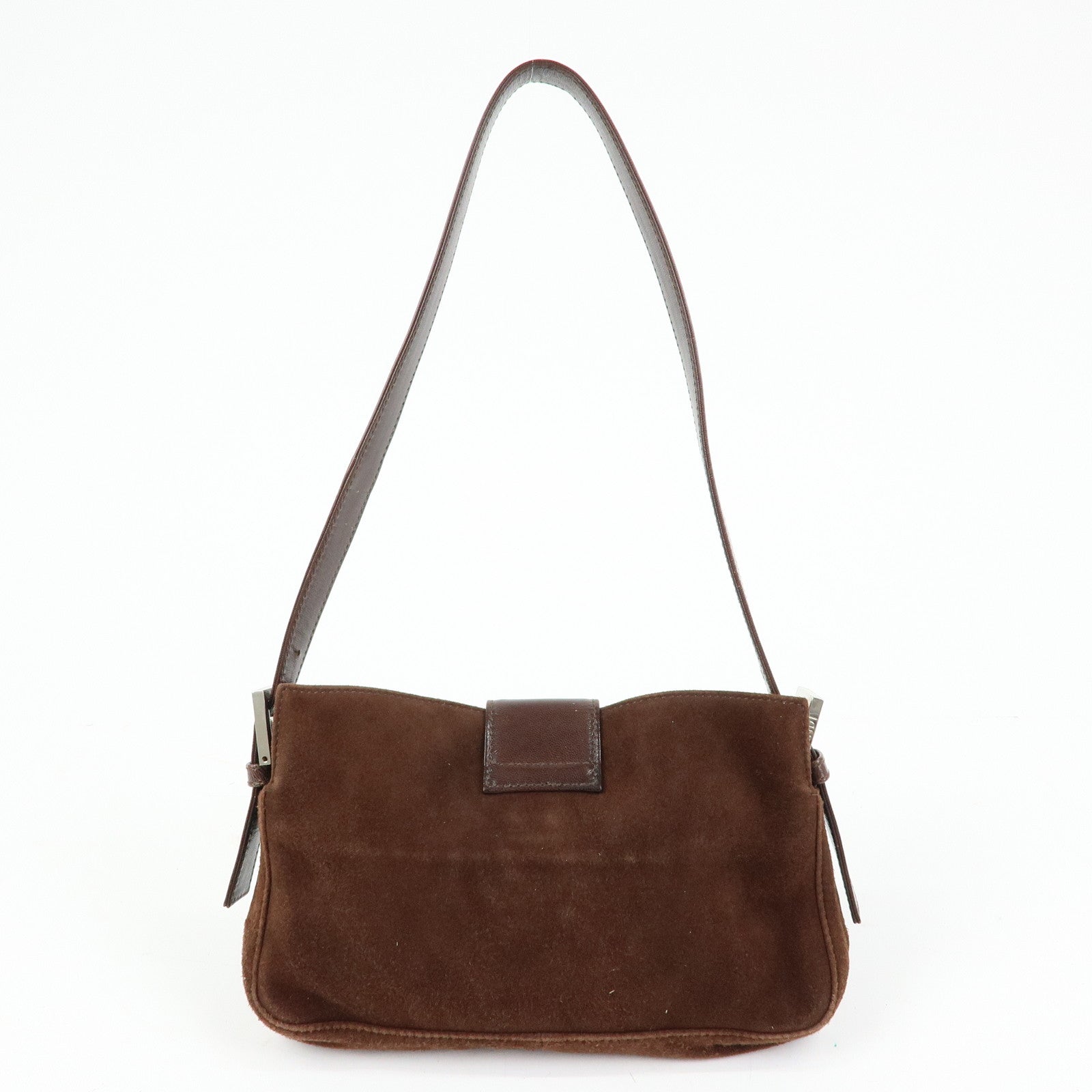 FENDI Suede Leather Shoulder Bag Hand Bag Brown 26568