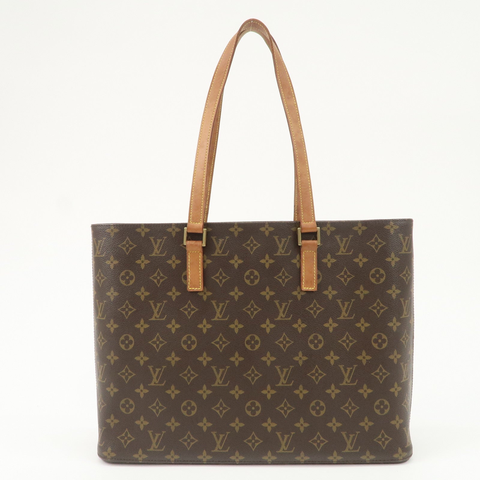 Louis Vuitton Monogram Luco Tote Bag Hand Bag Brown M51155 Used