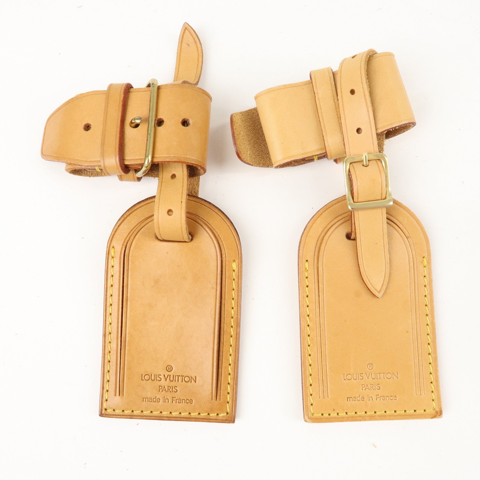 Louis Vuitton Set of 10Nume Leather Name Tag & Poignet Natural Used