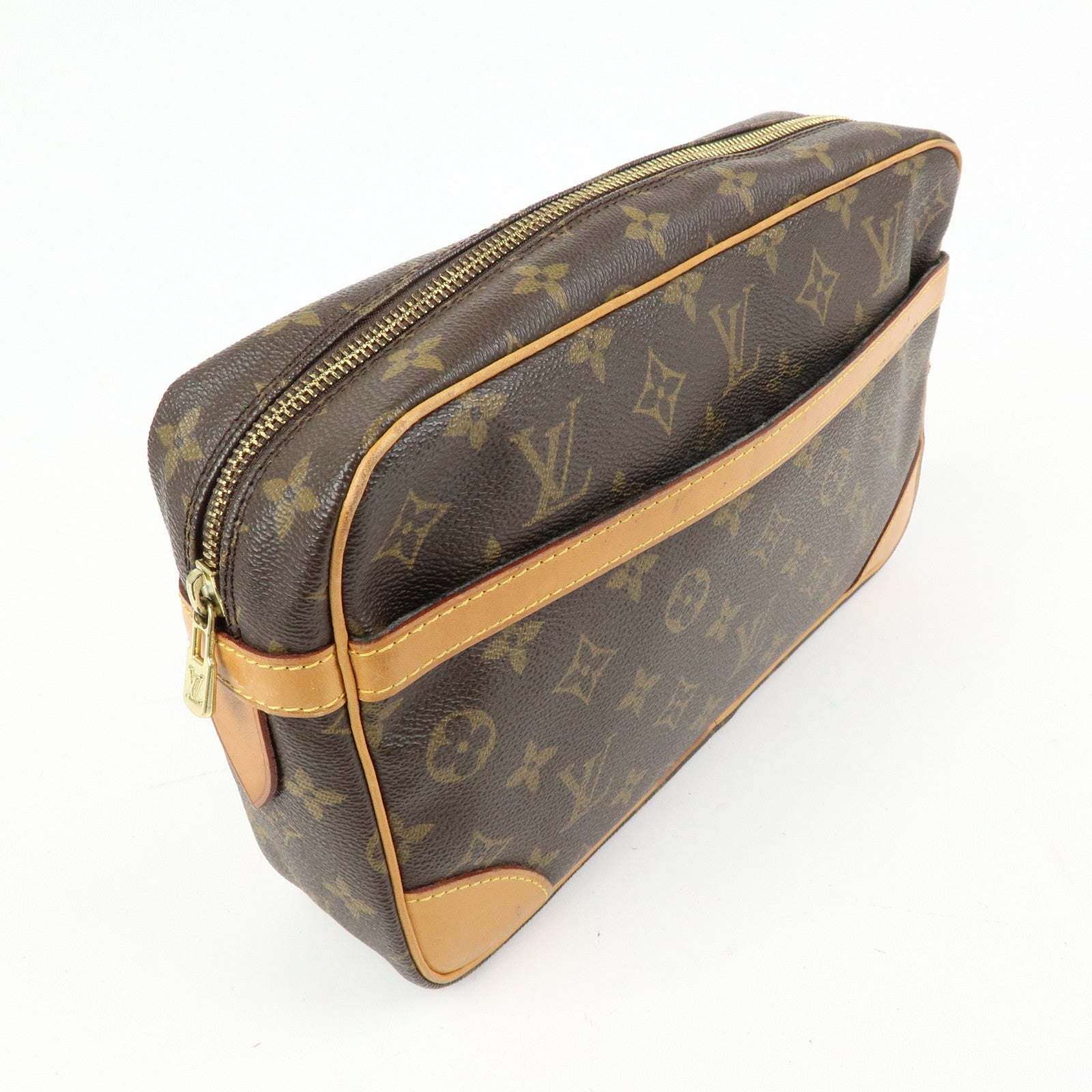 Louis Vuitton Monogram Compiegne 28 Pouch Clutch Bag Brown M51845
