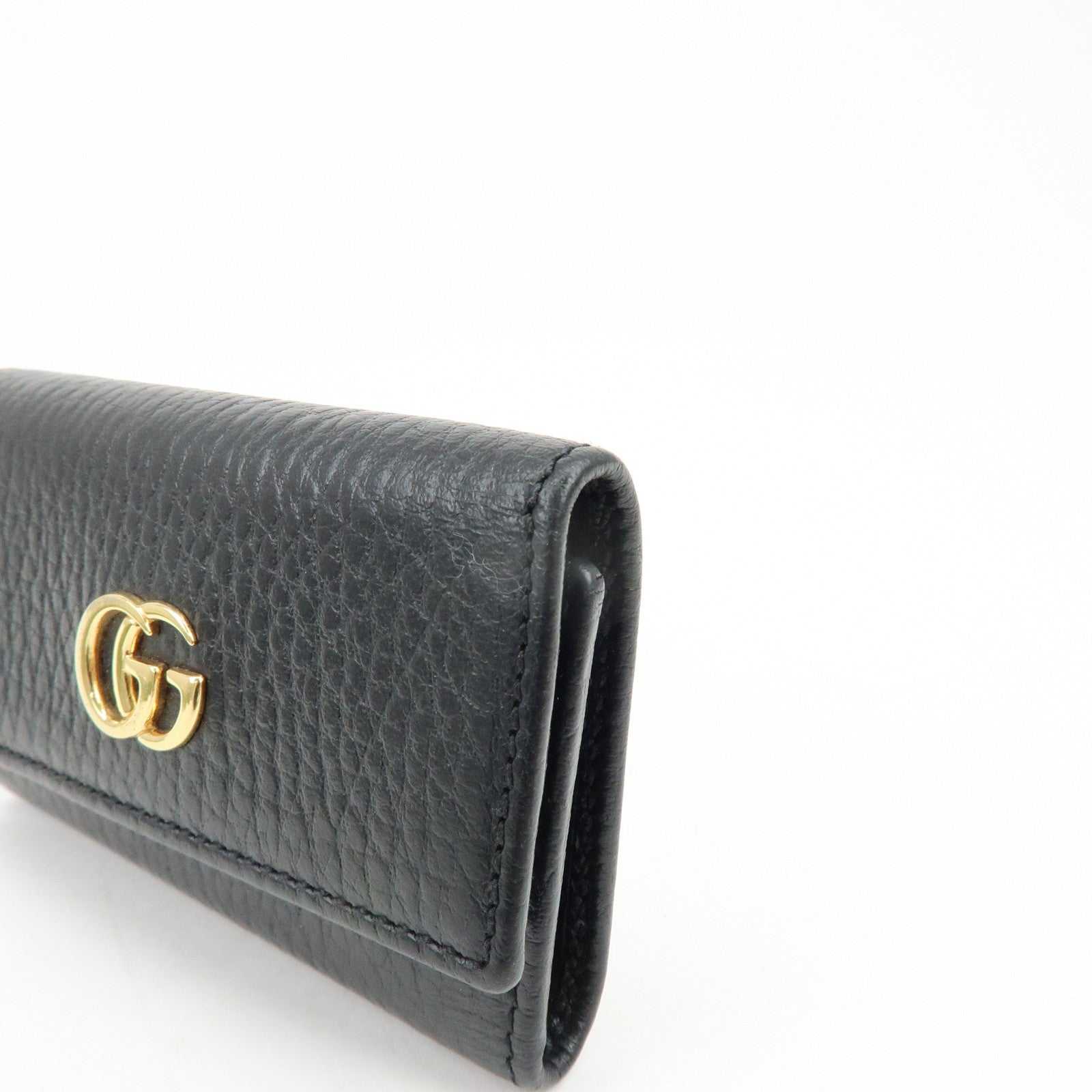 GUCCI Double G Leather 6 Key Case Key Holder Black 456118