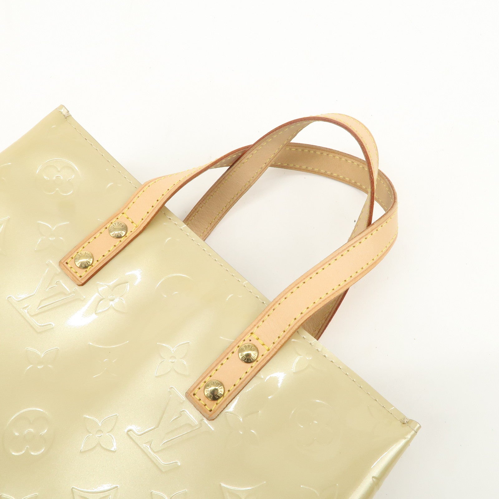 Louis Vuitton Monogram Vernis Lead PM Hand Bag Beige M91144