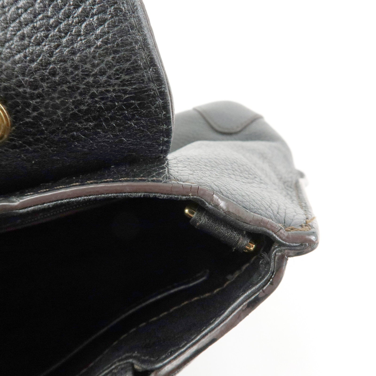 MCM Leather 2Way Bag Hand Bag Shoulder Bag Crossbody Bag Black