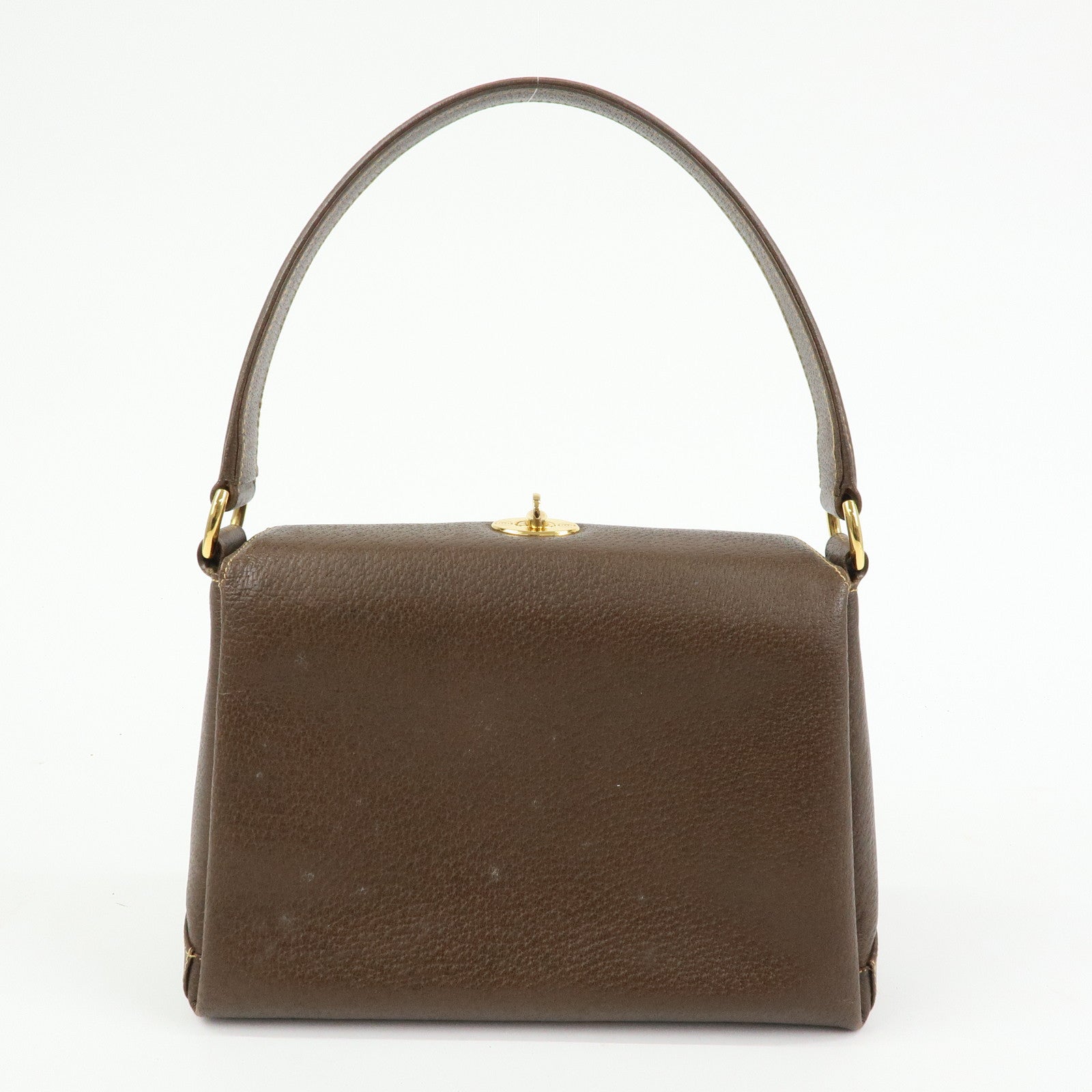 GUCCI Old Gucci Leather Hand Bag Brown 000・406・0025