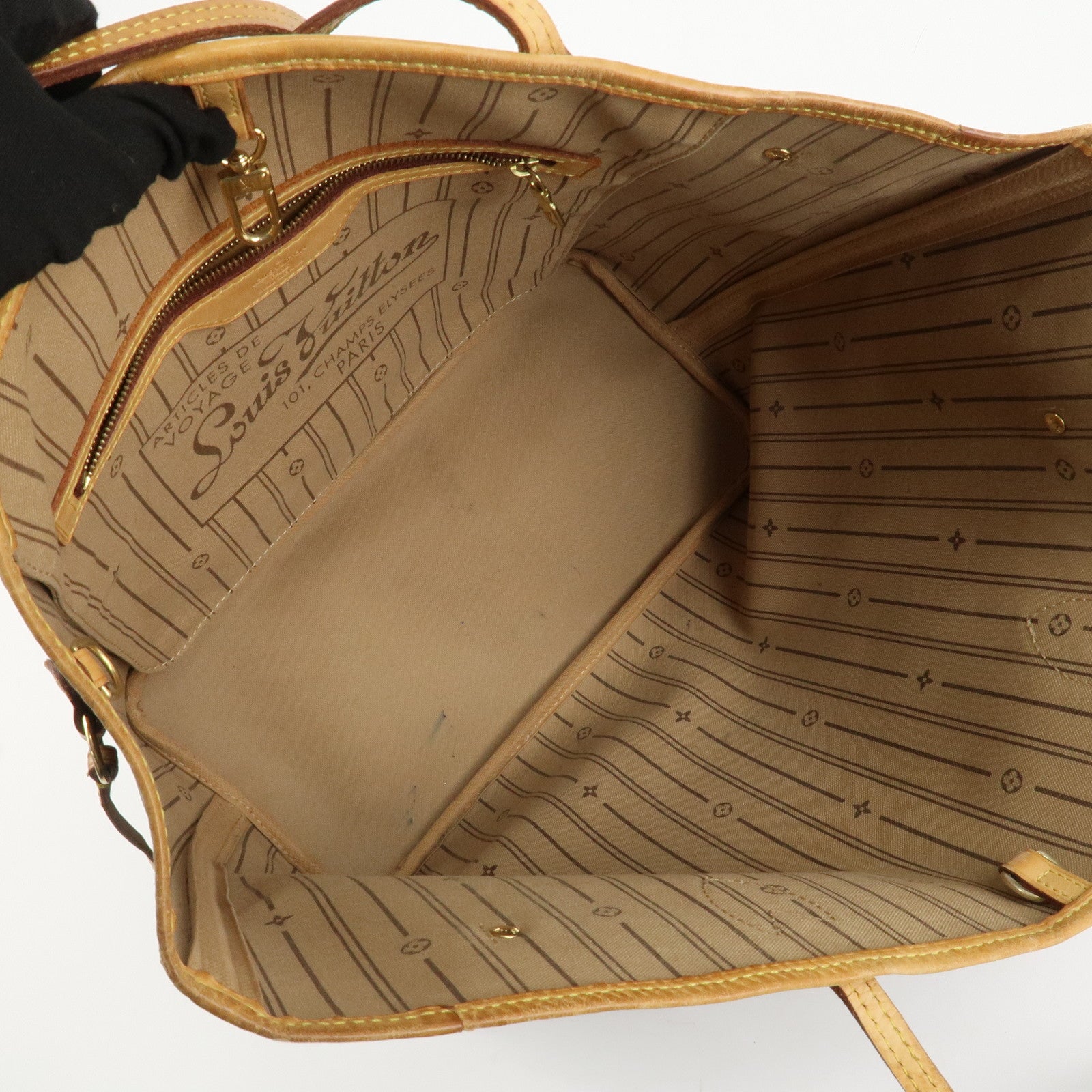 Louis Vuitton Monogram Neverfull MM Tote Bag Brown M40156 Used