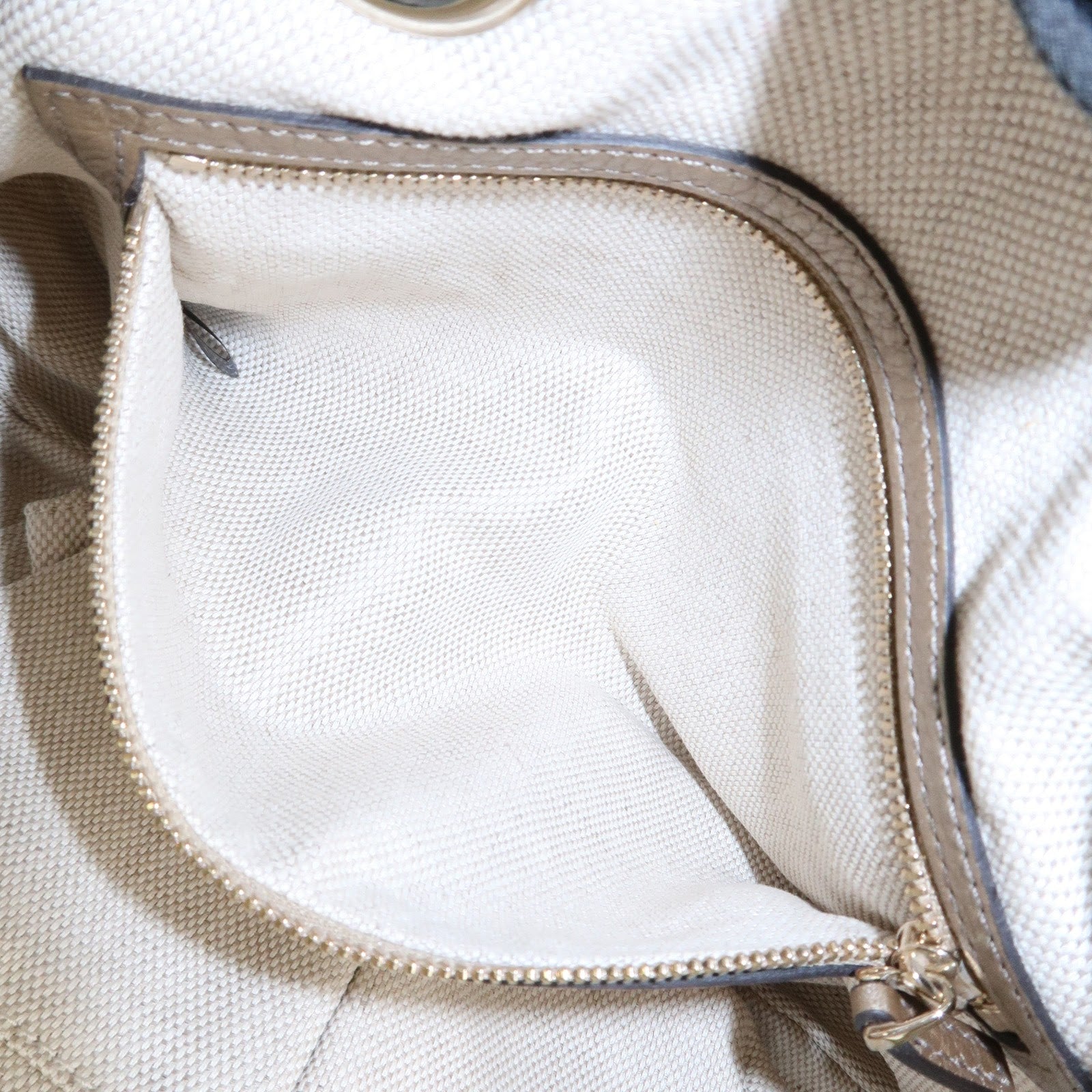 GUCCI SOHO Interlocking G Leather Shoulder Bag Metallic Brown 308983