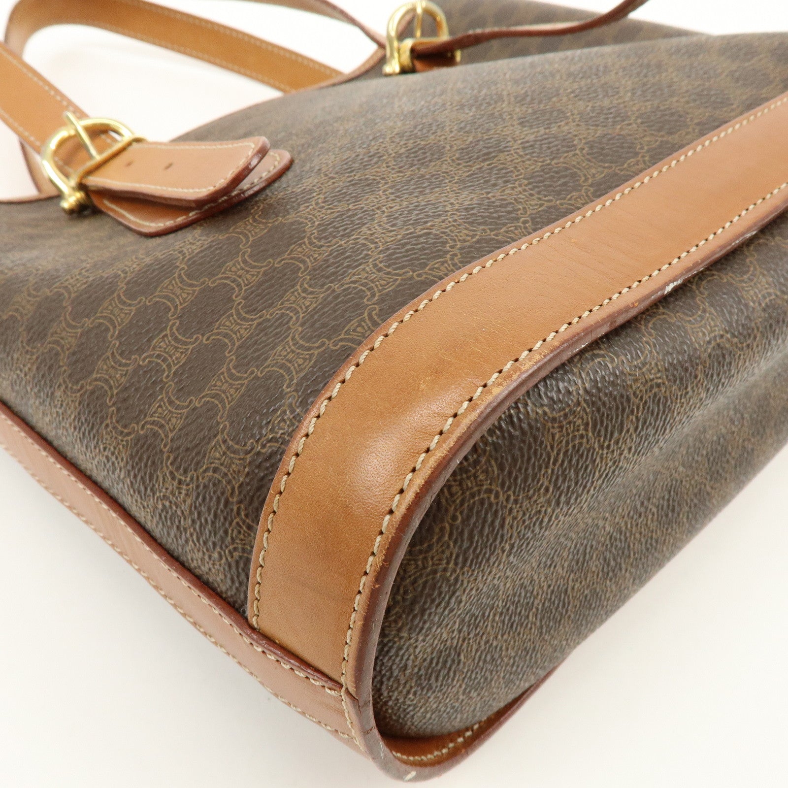 CELINE Macadam PVC Leather Tote Bag Shoulder Bag Brown