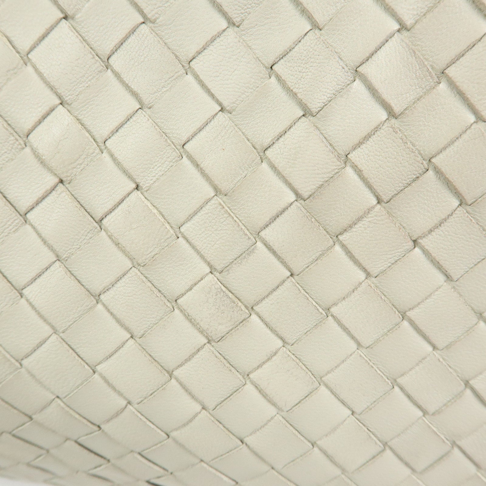 BOTTEGA VENETA Intrecciato Leather Shoulder Bag Hand Bag Ivory