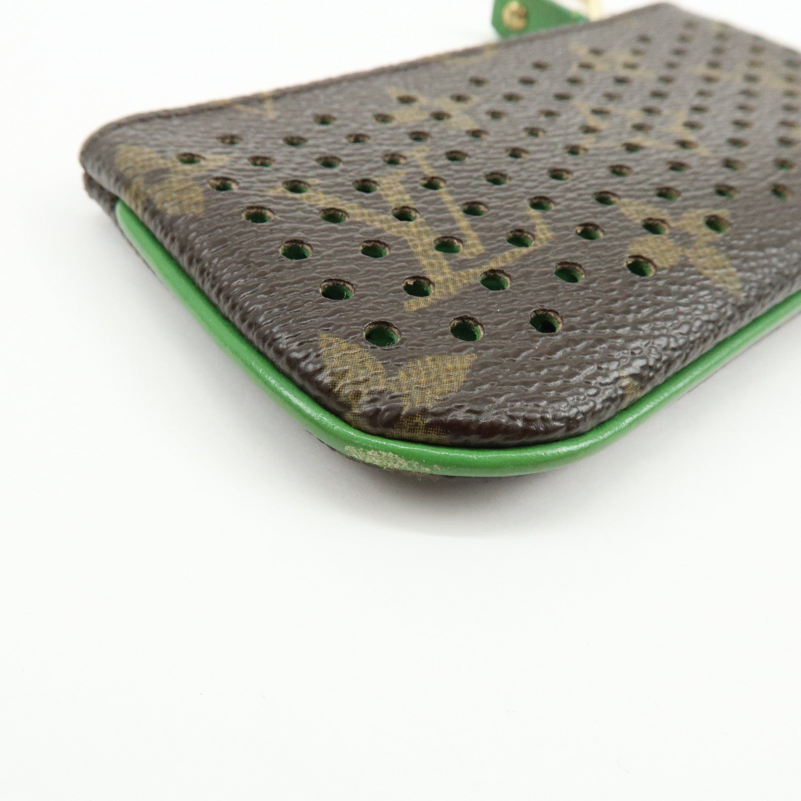 Louis Vuitton Monogram Perfo Pochette Cles Key Case Vert M95186