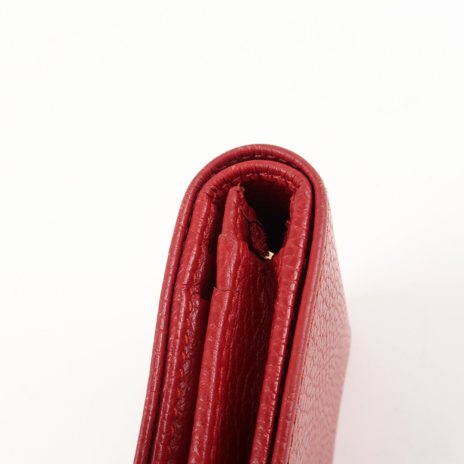 GUCCI GG Marmont Leather Bi-Fold Wallet Red 456126 Used