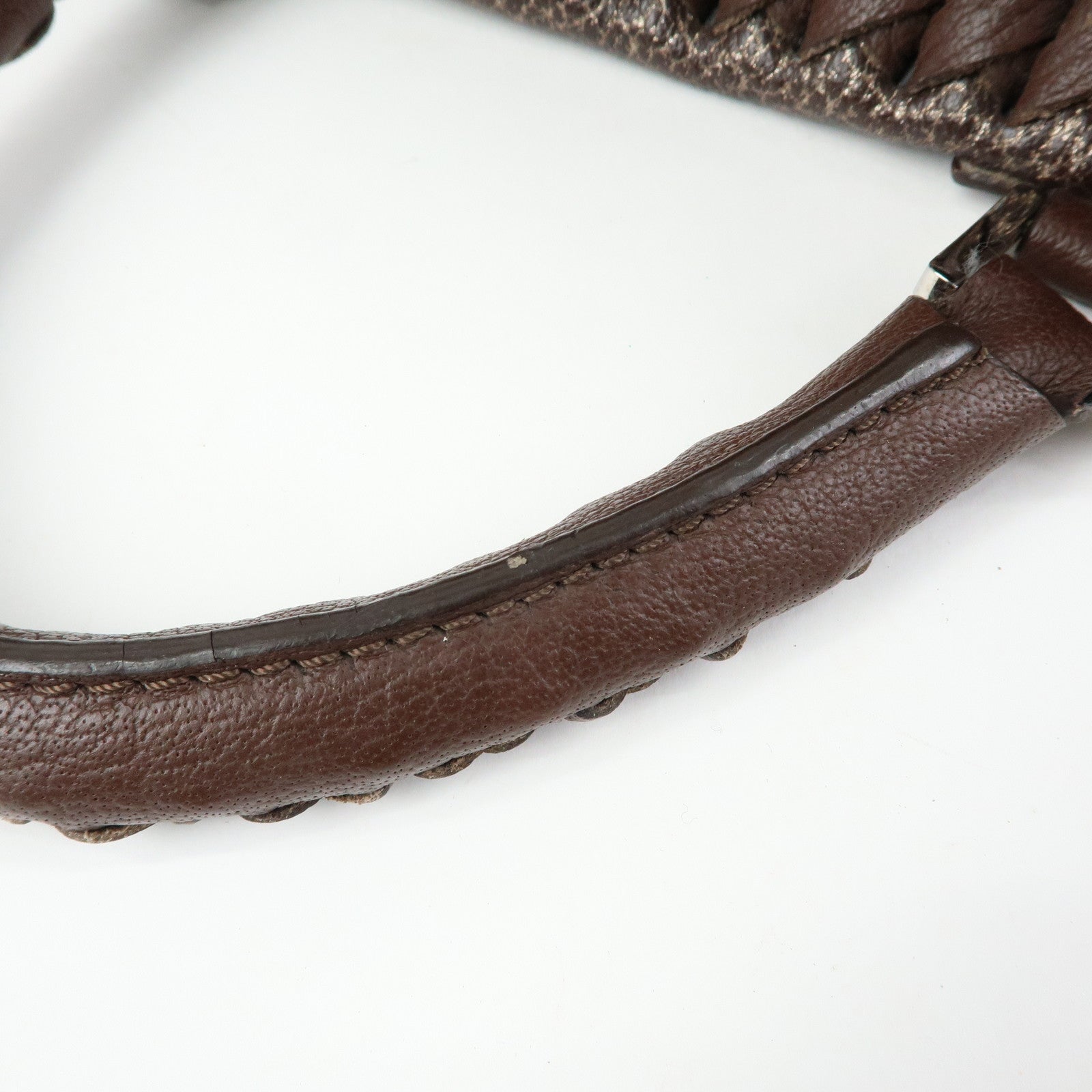 LOEWE Anagram Amazona 36 Leather Hand Bag Boston Bag Brown