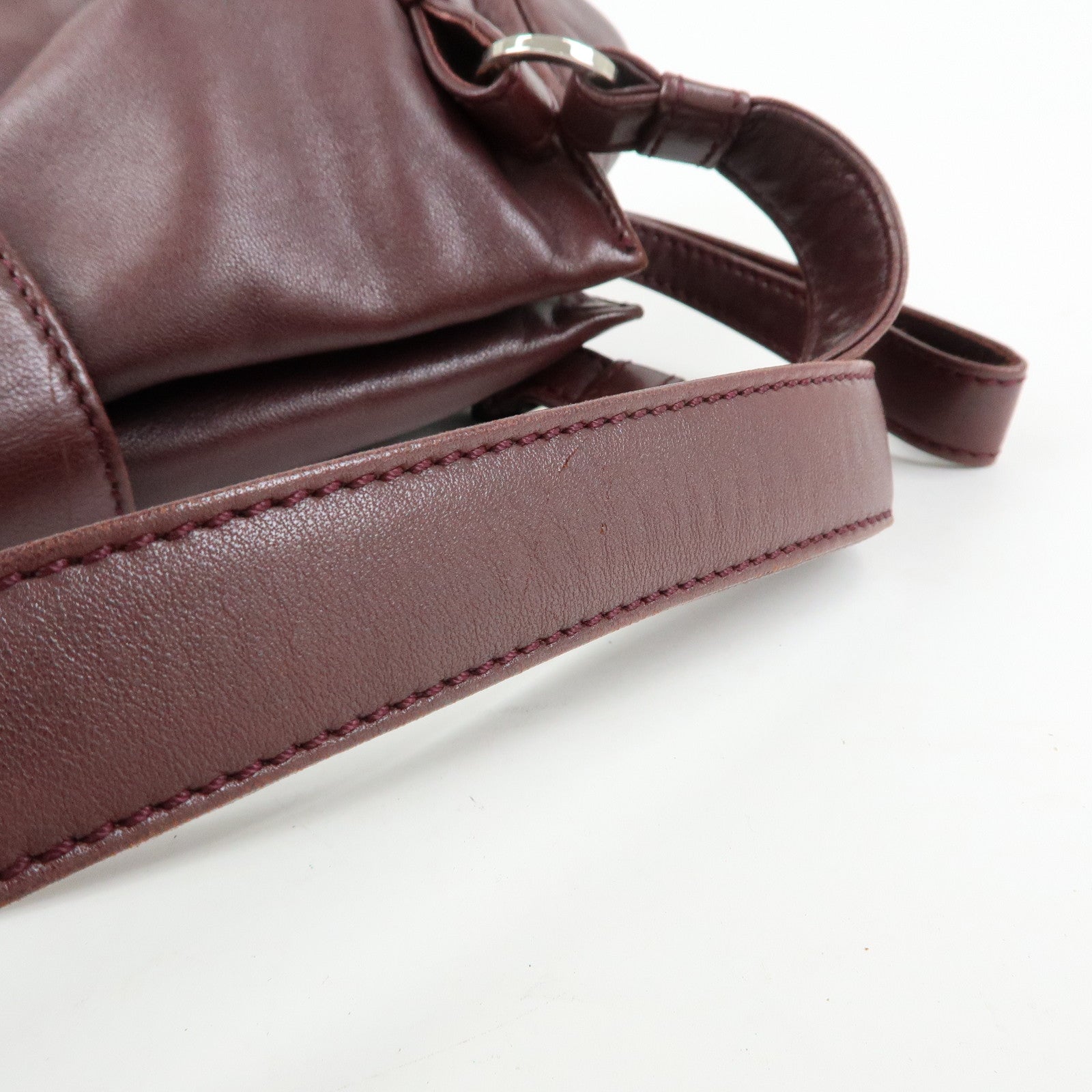 LOEWE Anagram Nappa Leather Hand Bag Shoulder Bag Bordeaux Brown