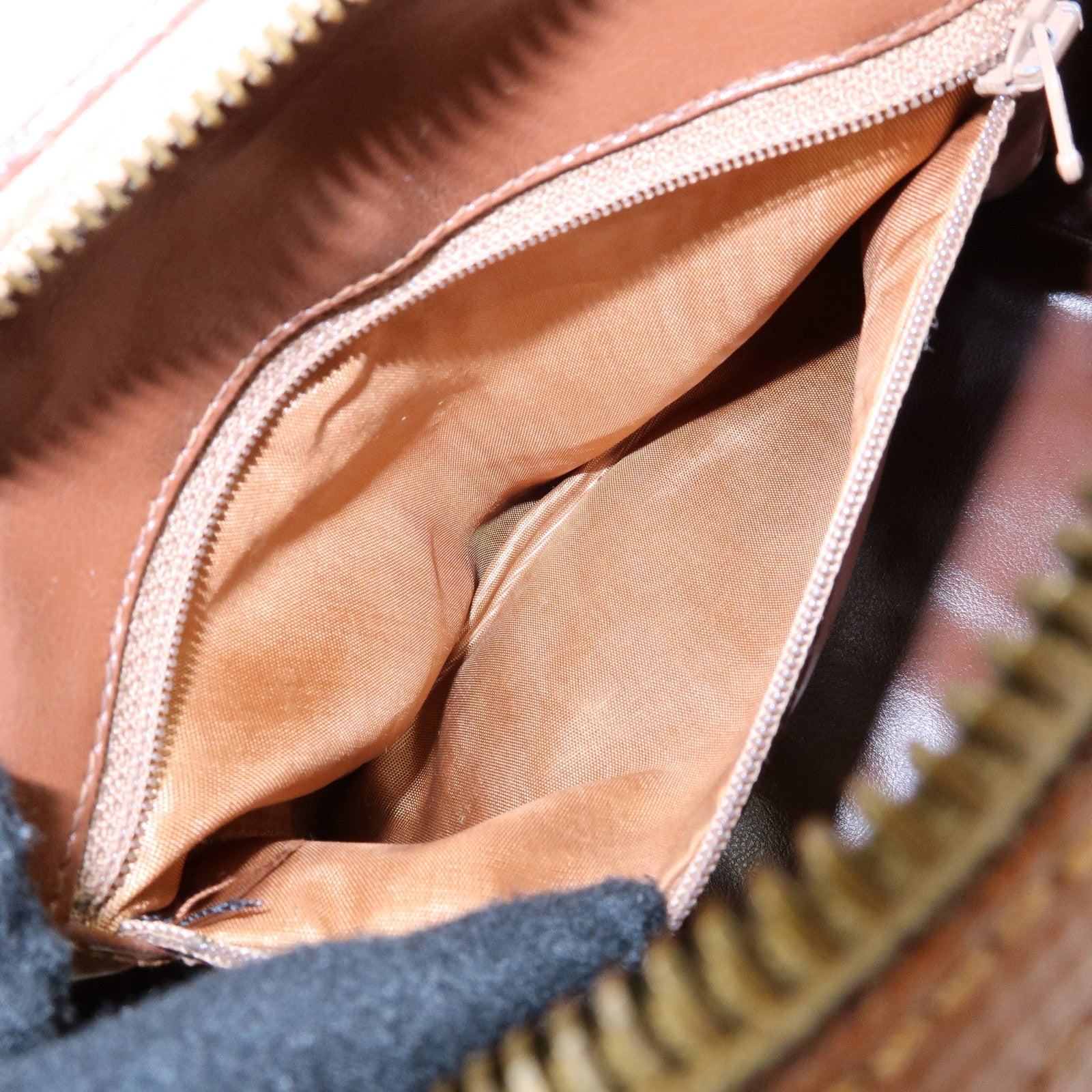 CELINE Triomphe Leather Boston Bag Hand Bag Brown