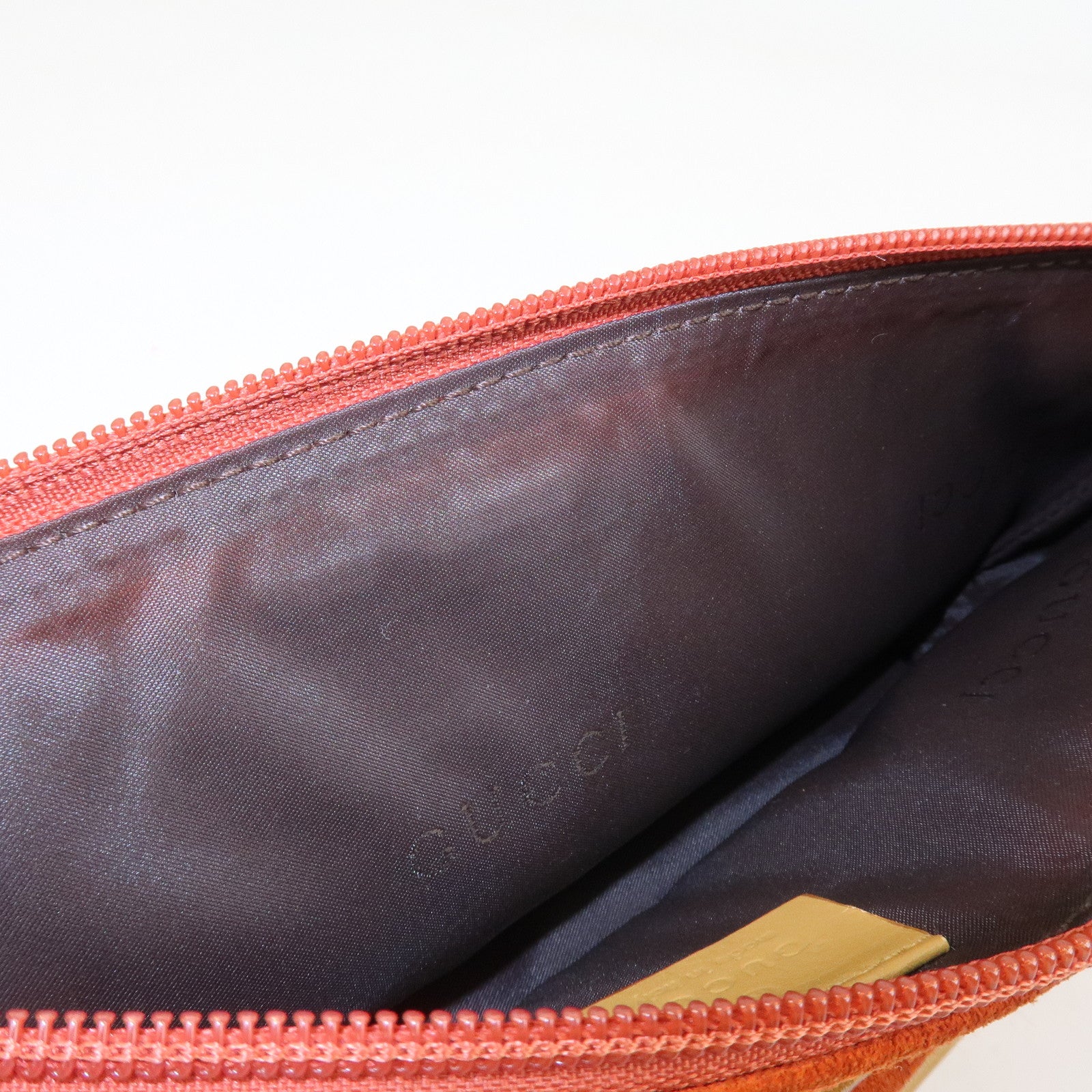 GUCCI Boat Bag Suede Leather Accessory Pouch Hand Bag 039.1103