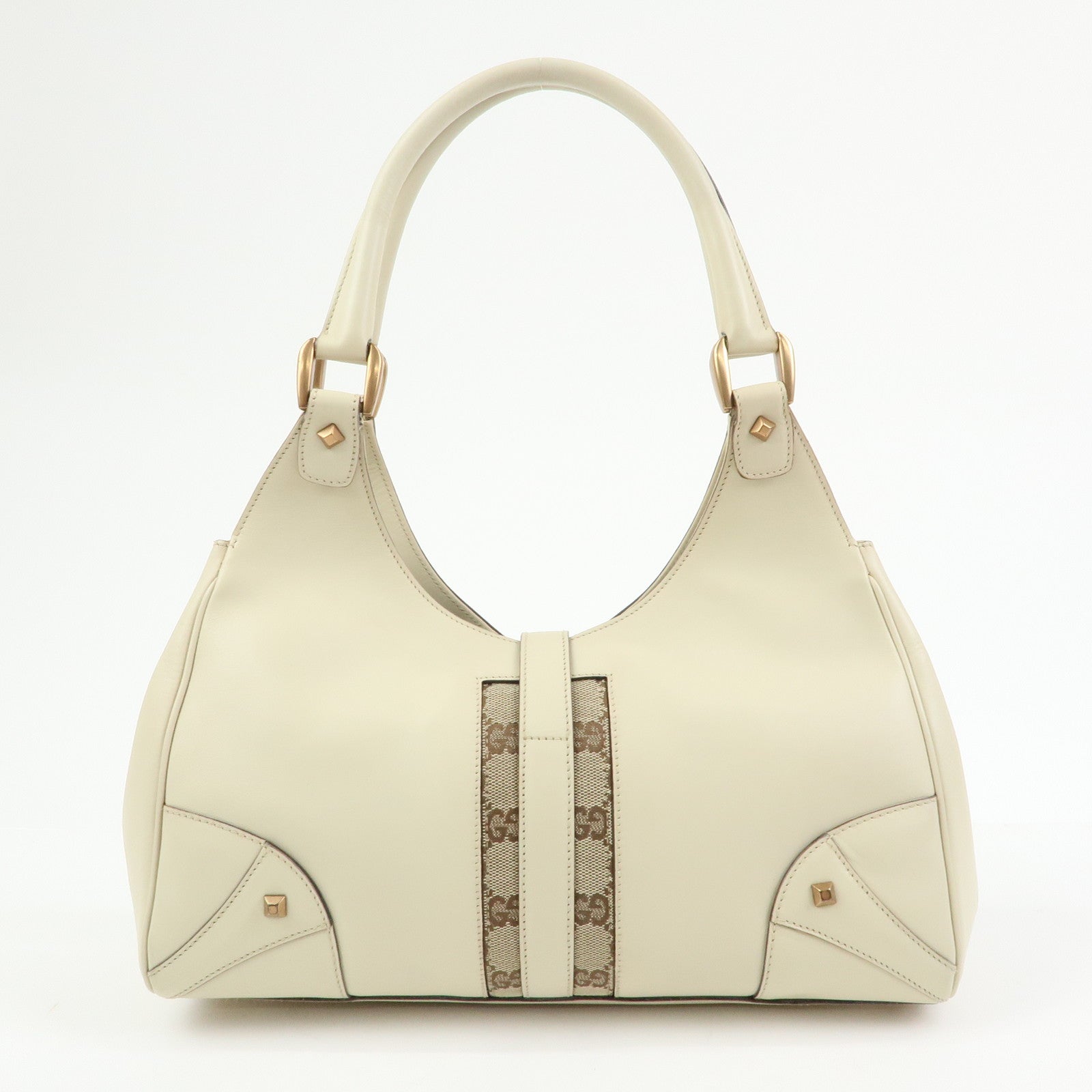 GUCCI New Jackie GG Canvas Leather Shoulder Bag Hand Bag 124407