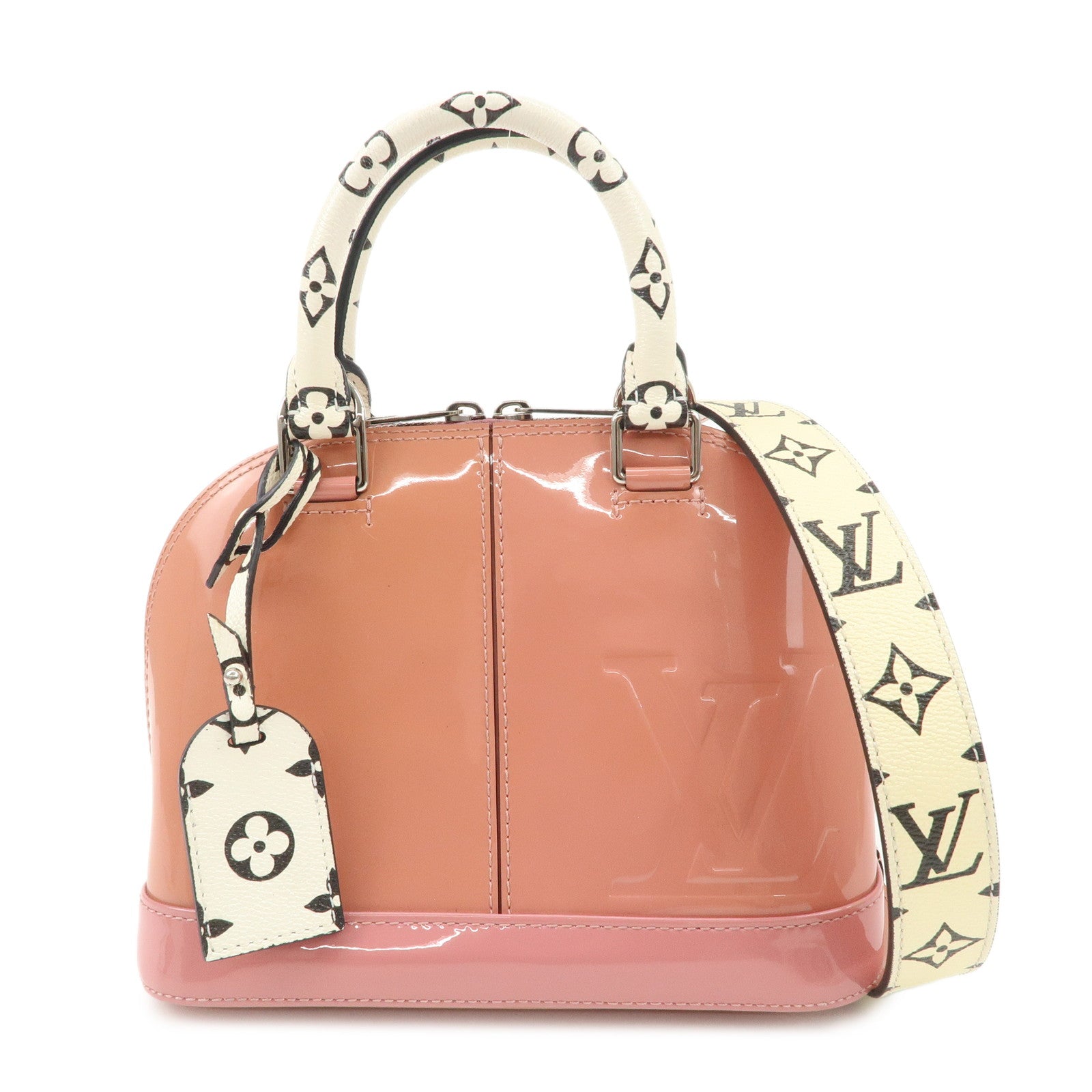 Louis Vuitton Vernis Miroir Alma BB 2Way Hand Bag Rose Splash M54704 Used