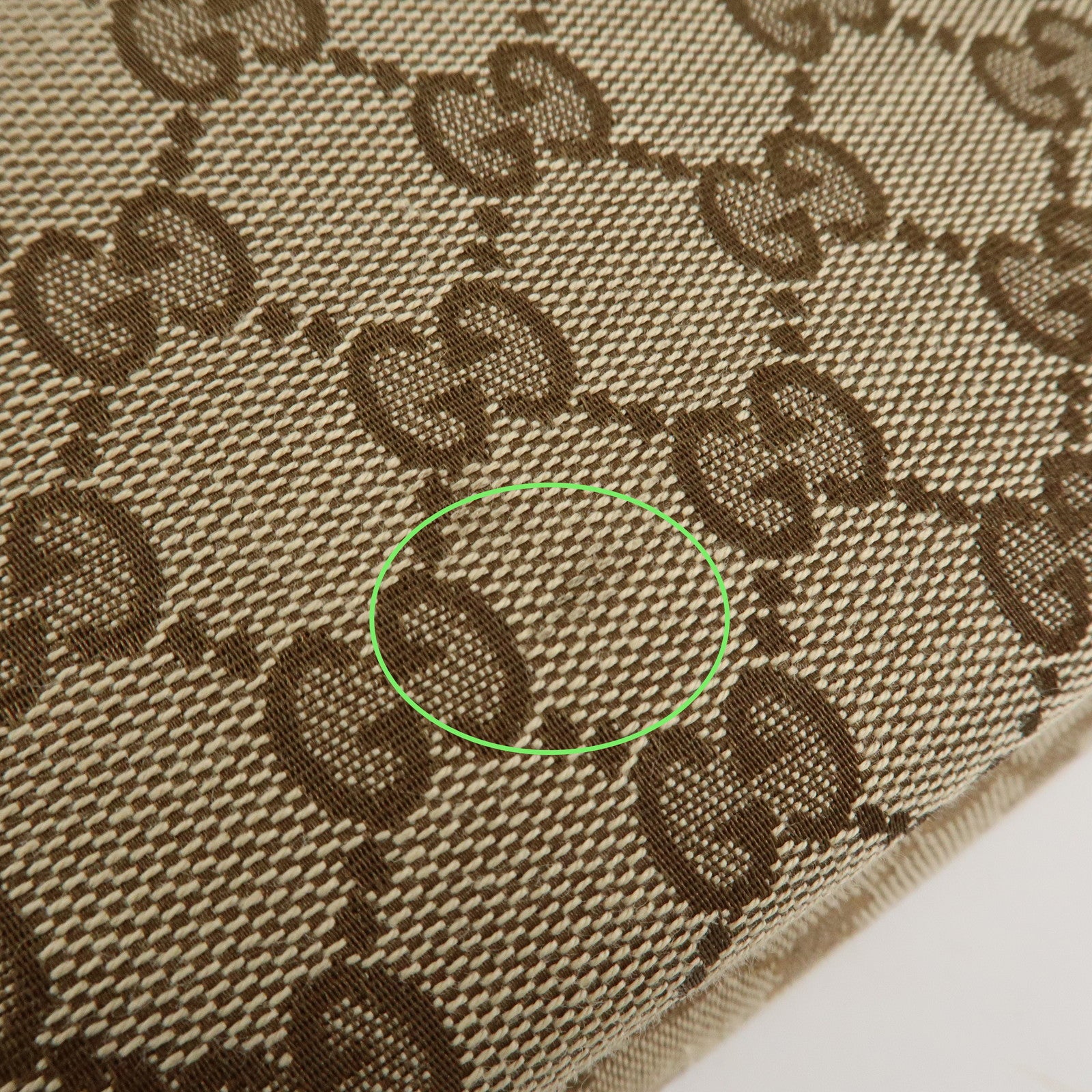 GUCCI Sherry GG Canvas Leather Shoulder Bag Beige 388921 Used