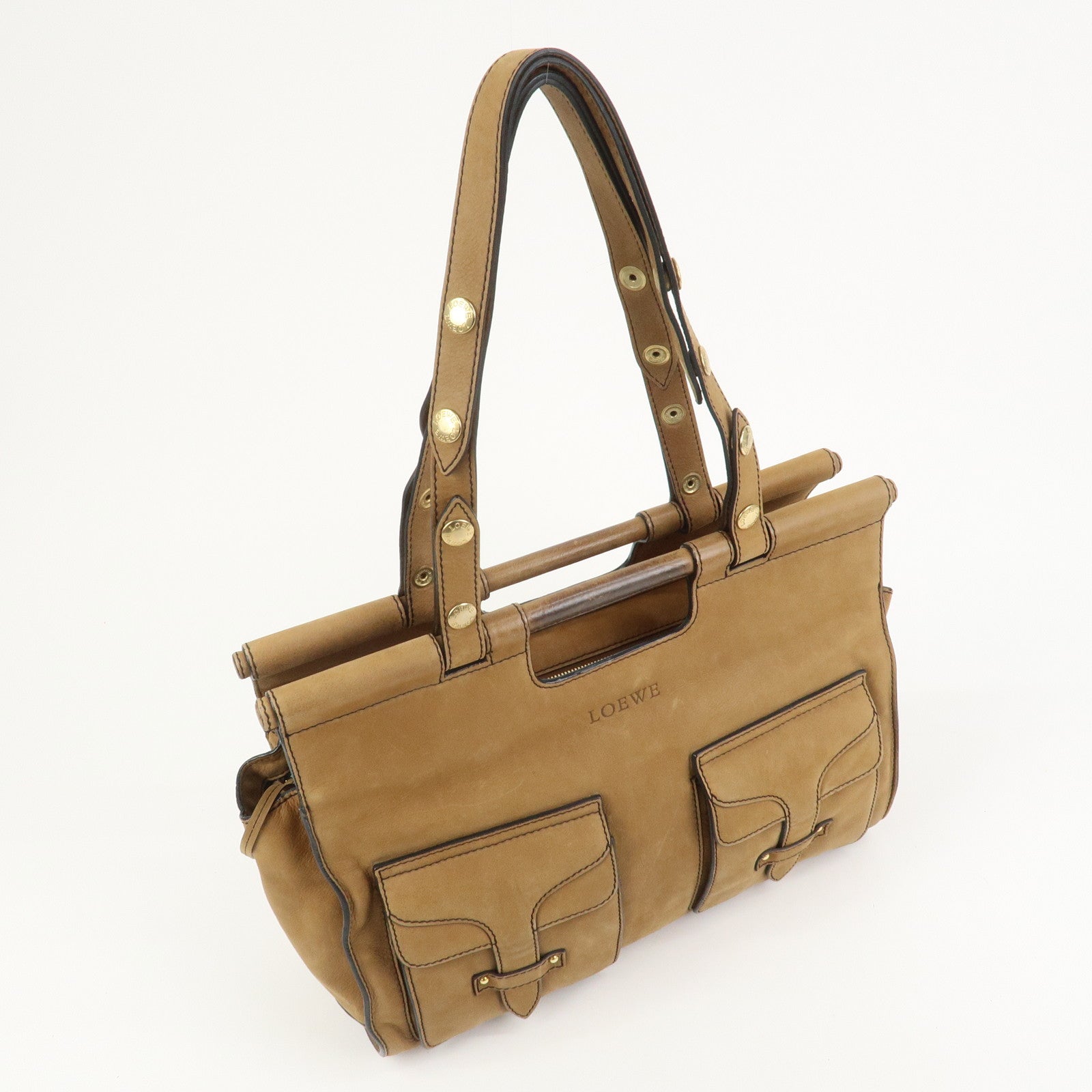 LOEWE Candy Leather Tote Bag Hand Bag Brown